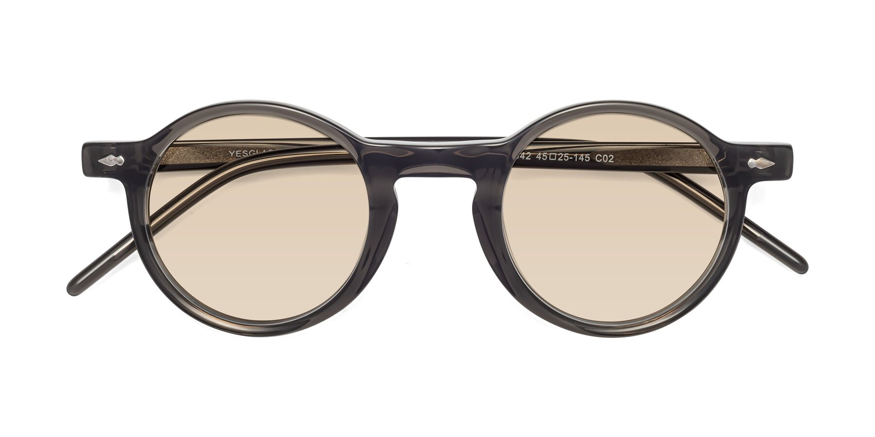 Folded Front of 1542 in Gray with Light Brown Tinted Lenses