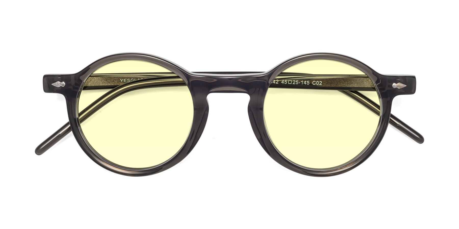 Folded Front of 1542 in Gray with Light Yellow Tinted Lenses