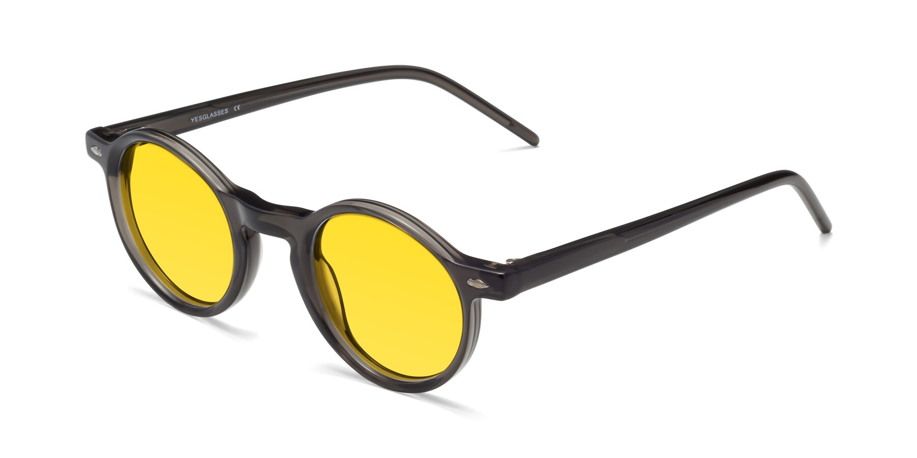 Angle of Marga in Gray with Yellow Tinted Lenses