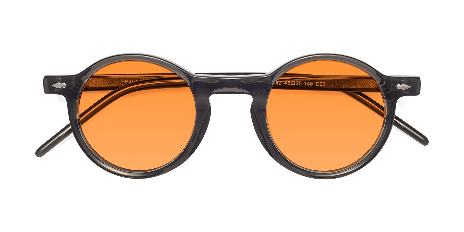 Folded Front of 1542 in Gray with Orange Tinted Lenses