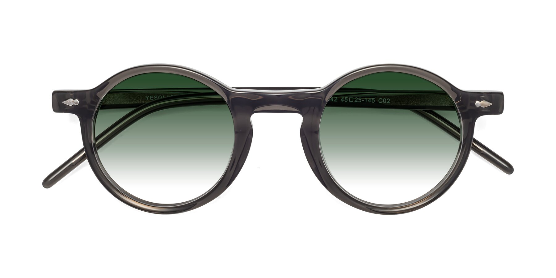 Folded Front of 1542 in Gray with Green Gradient Lenses