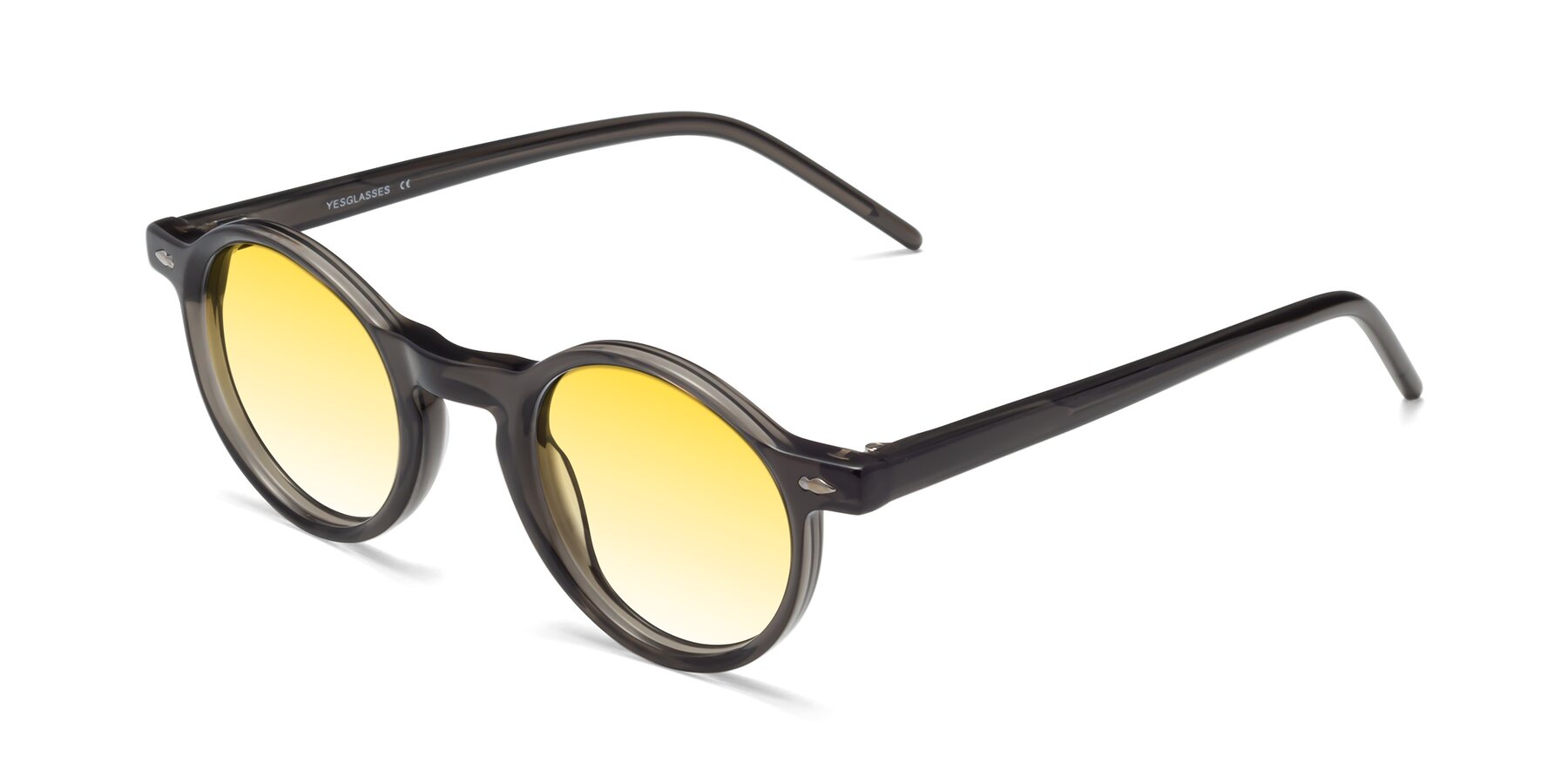 Angle of Marga in Gray with Yellow Gradient Lenses