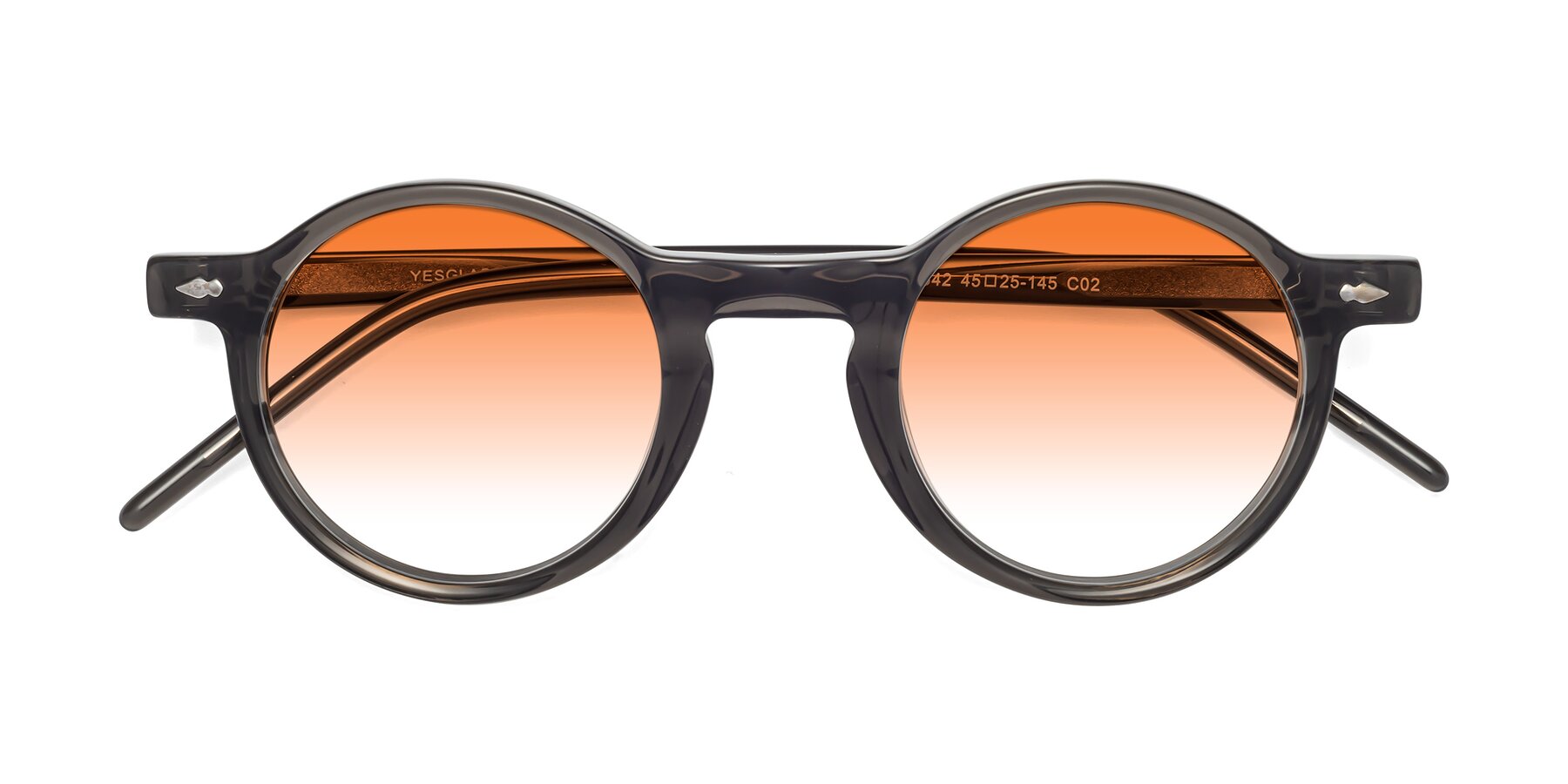 Folded Front of 1542 in Gray with Orange Gradient Lenses