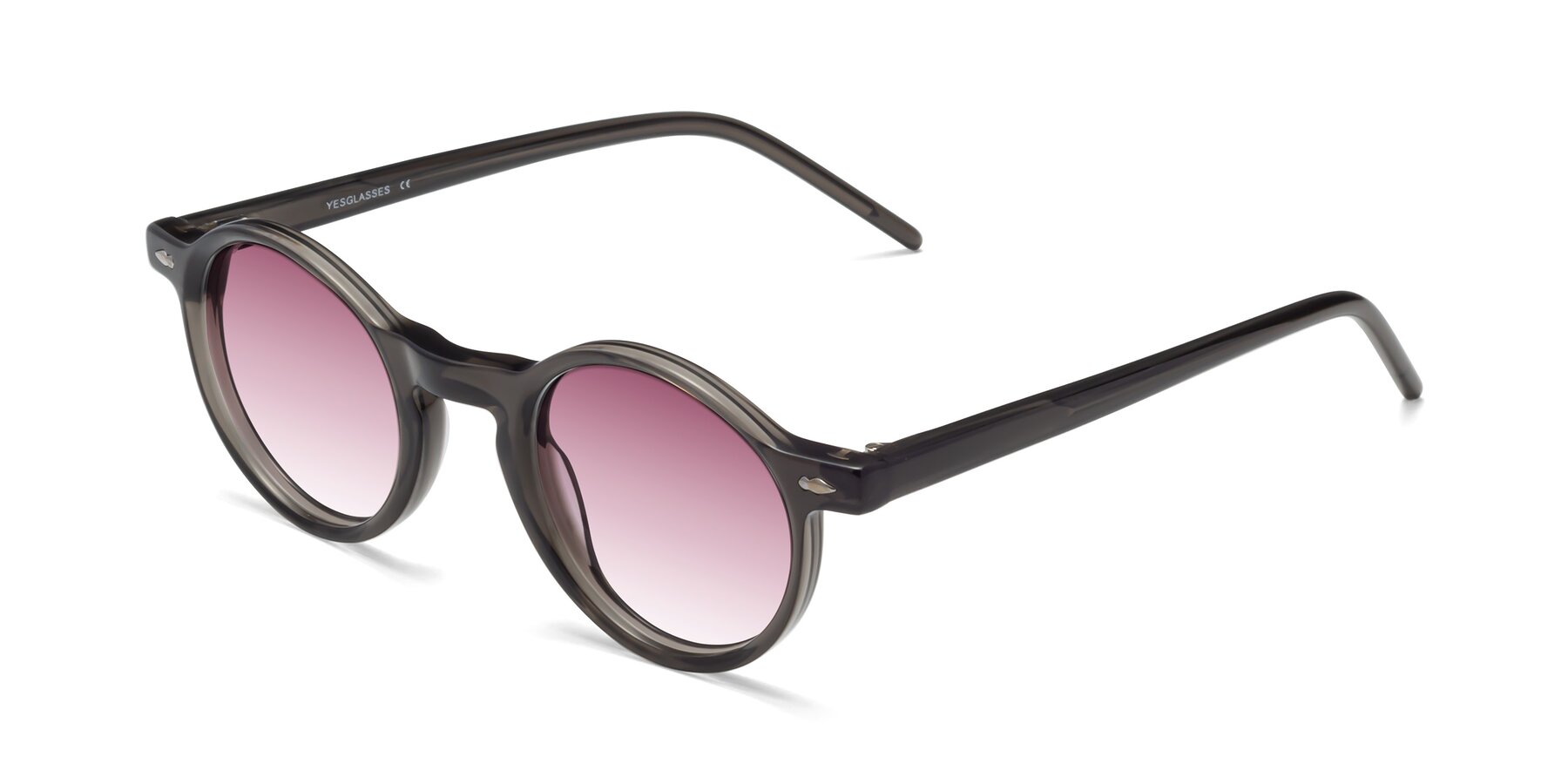 Angle of Marga in Gray with Wine Gradient Lenses