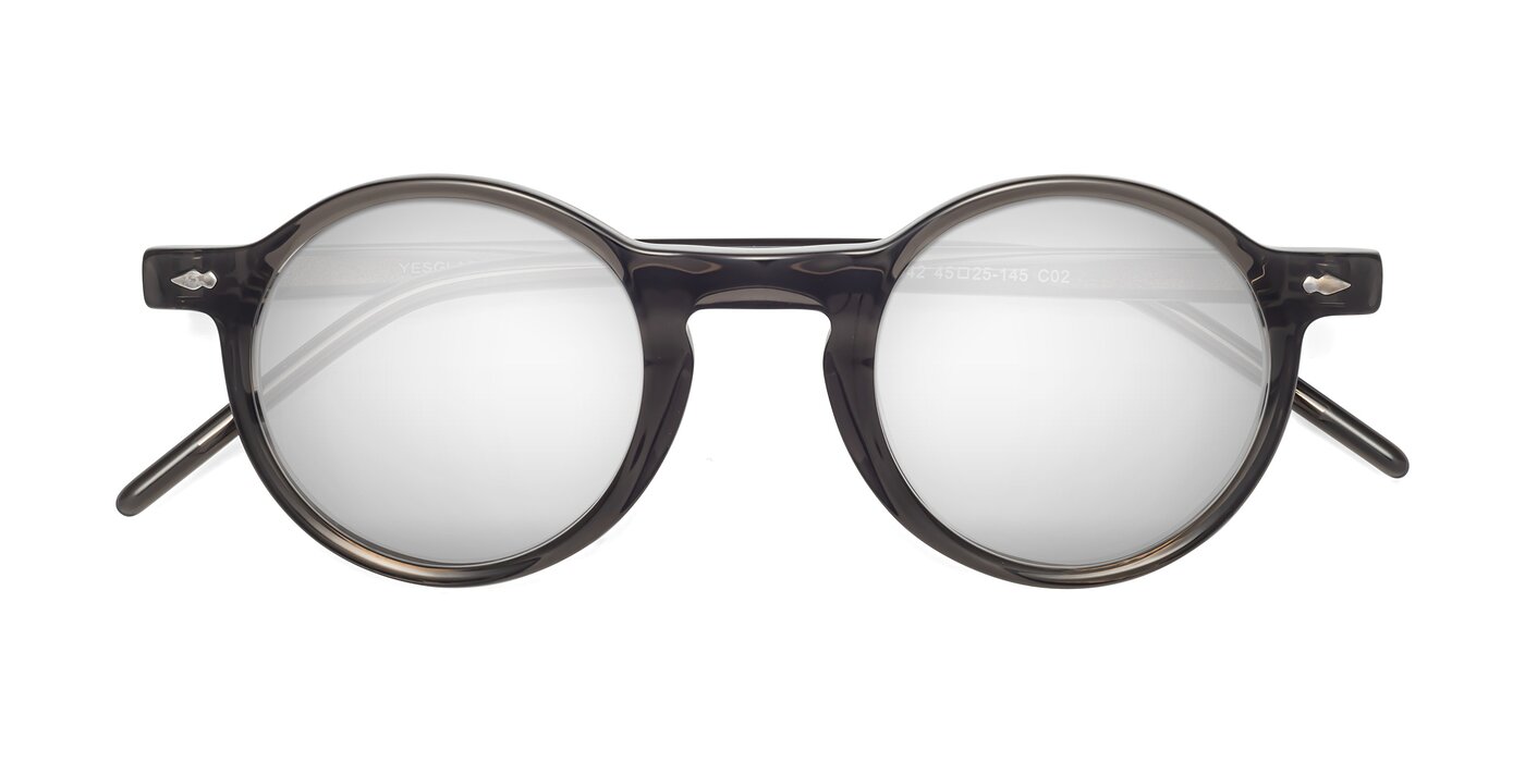 1542 - Gray Flash Mirrored Sunglasses