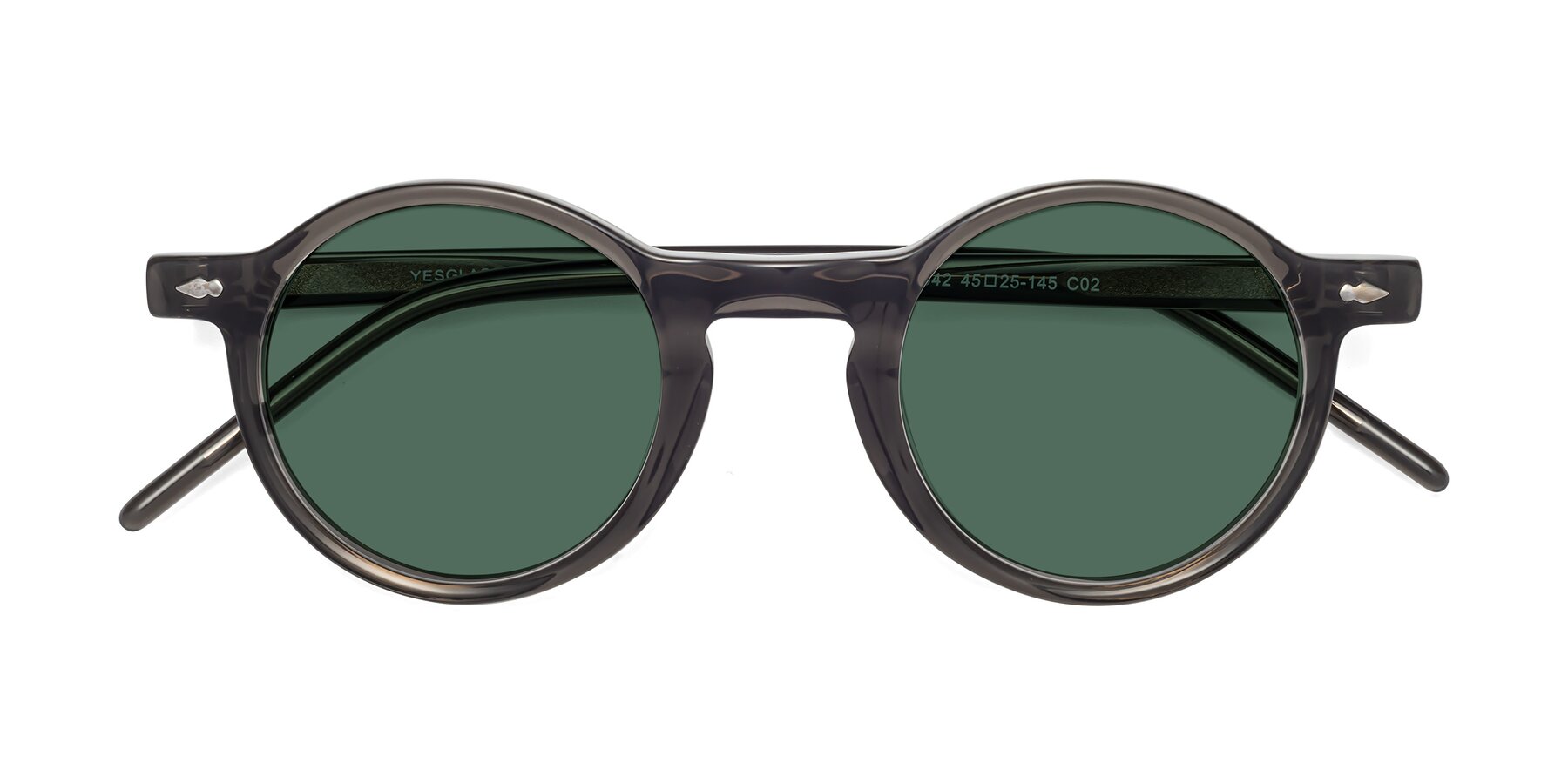 Folded Front of 1542 in Gray with Green Polarized Lenses