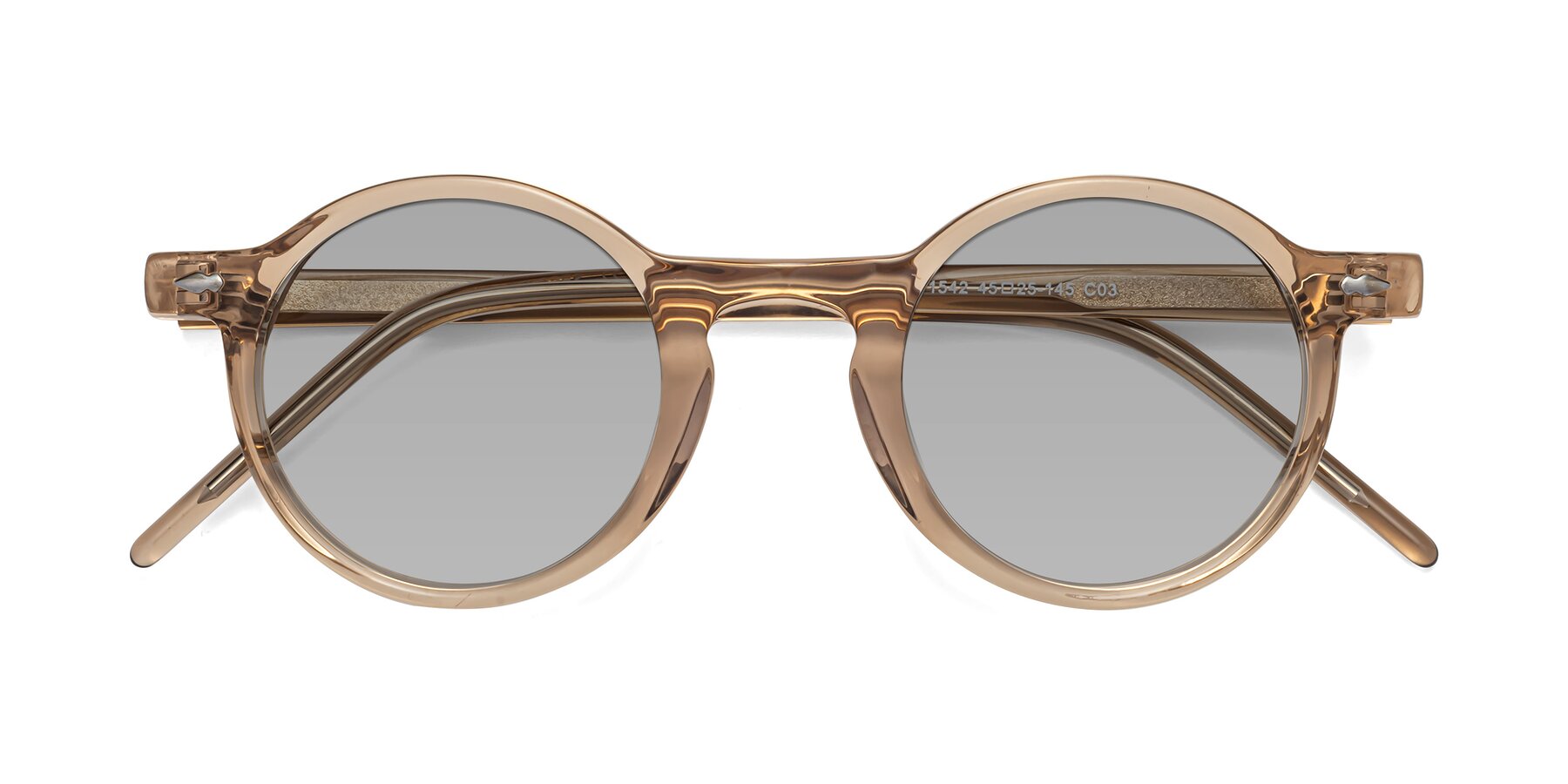 Folded Front of 1542 in Caramel with Light Gray Tinted Lenses