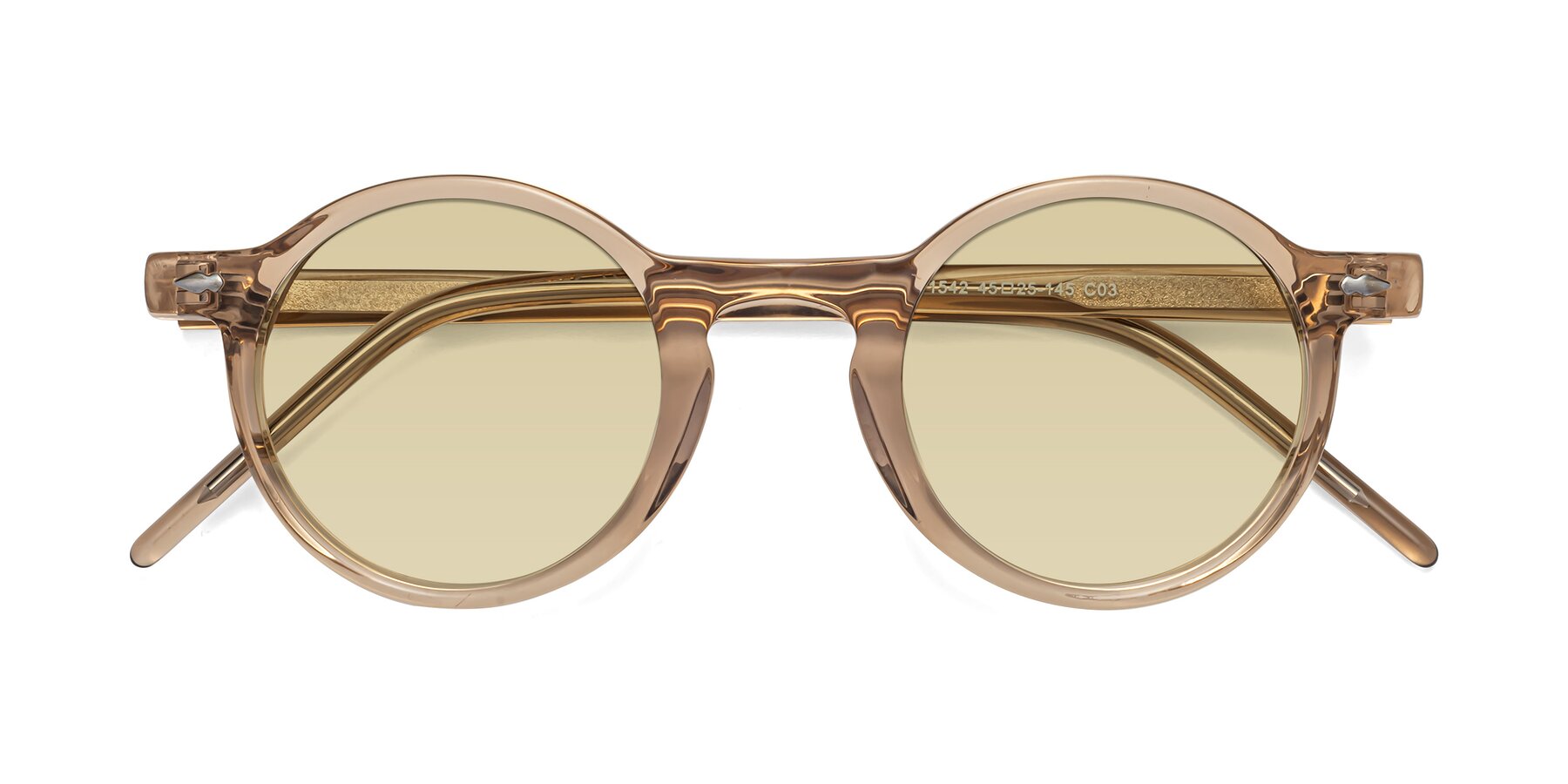 Folded Front of 1542 in Caramel with Light Champagne Tinted Lenses