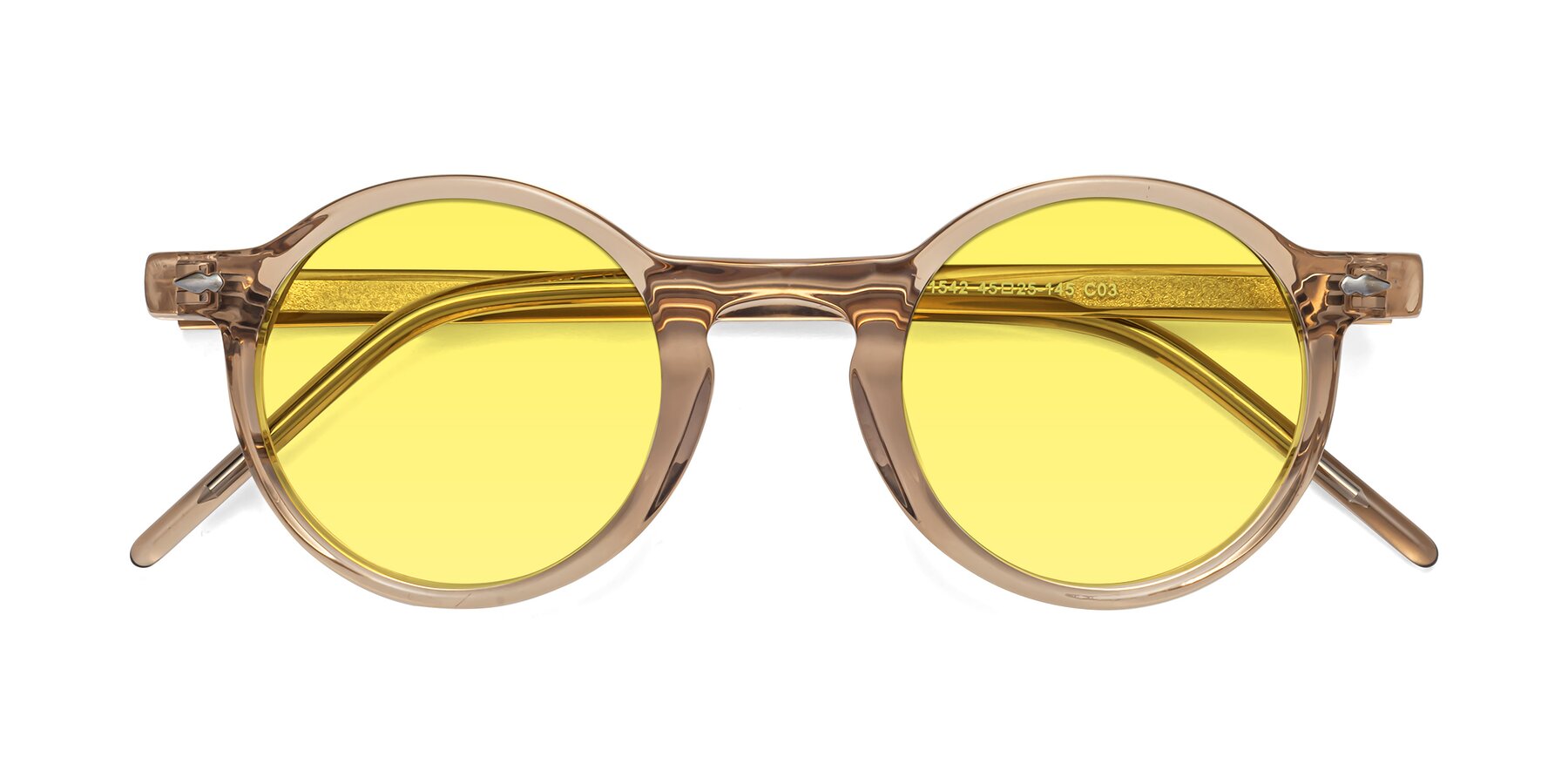 Folded Front of 1542 in Caramel with Medium Yellow Tinted Lenses