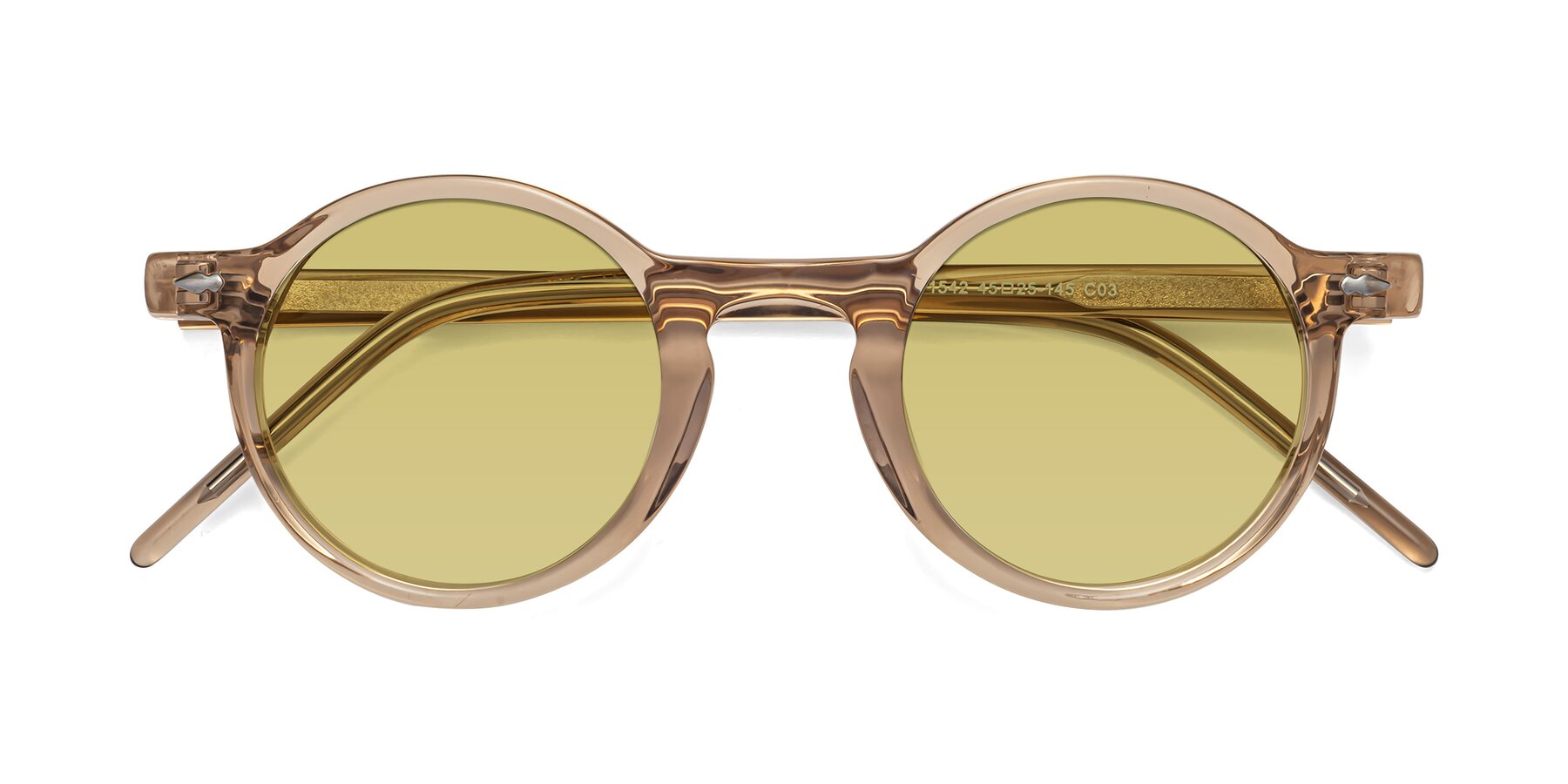 Folded Front of 1542 in Caramel with Medium Champagne Tinted Lenses