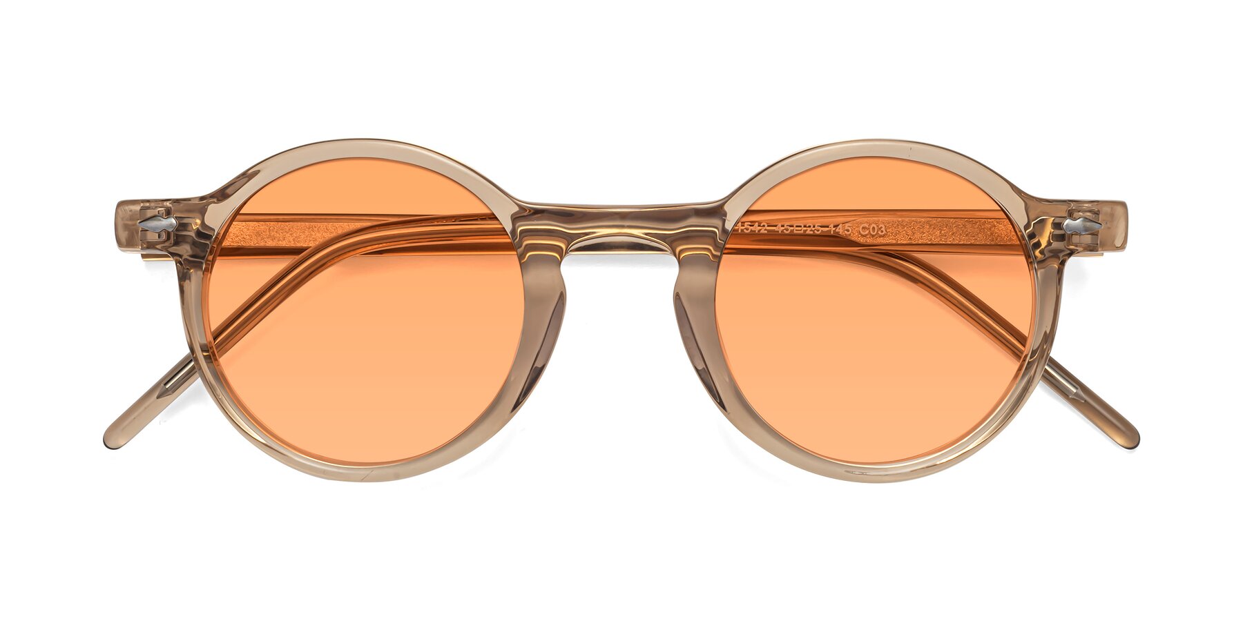 Folded Front of 1542 in Caramel with Medium Orange Tinted Lenses