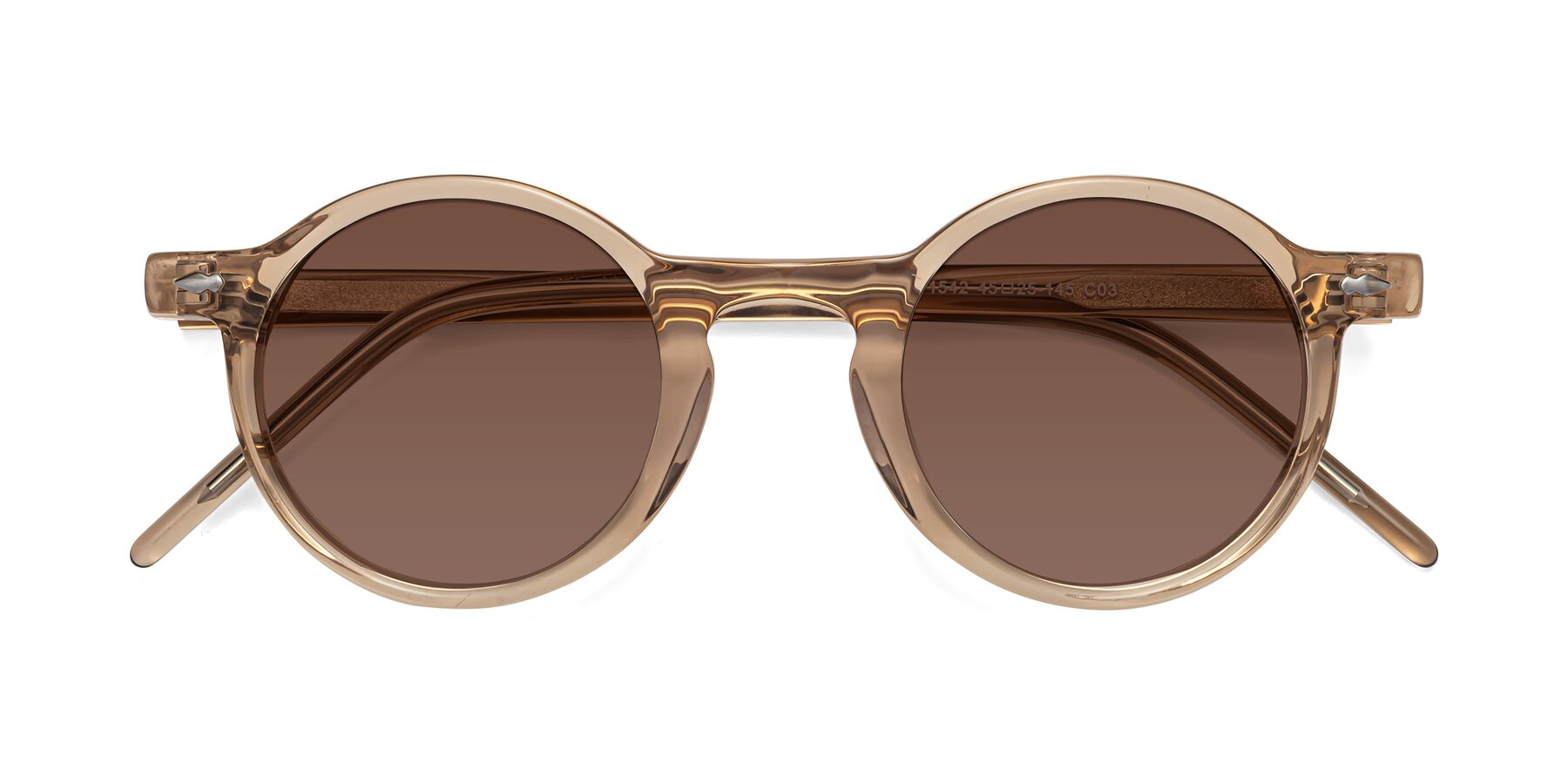 Folded Front of 1542 in Caramel with Brown Tinted Lenses