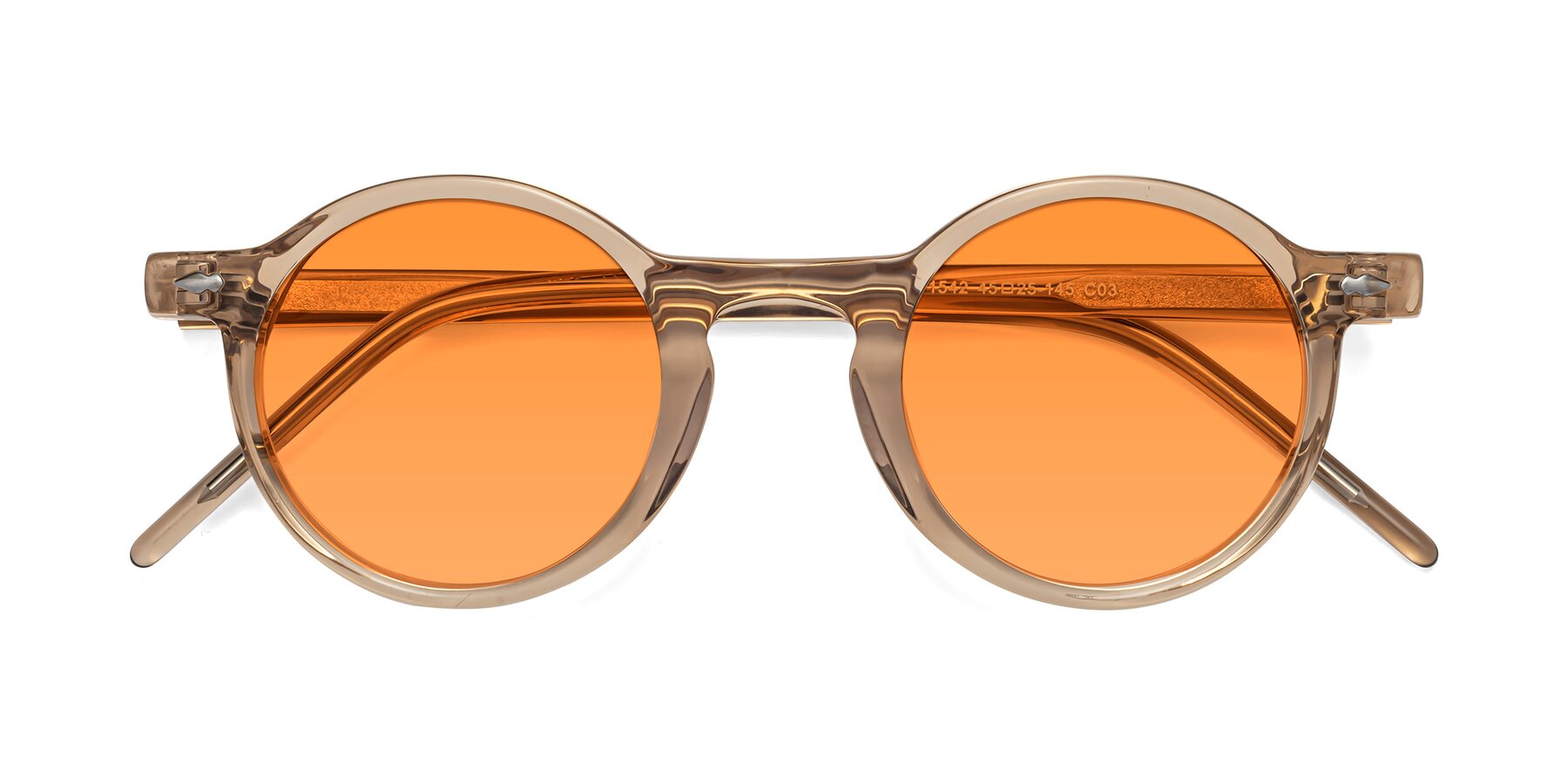 Folded Front of 1542 in Caramel with Orange Tinted Lenses