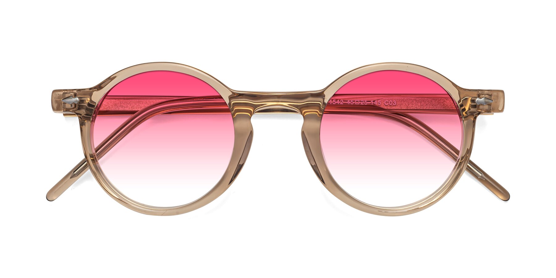 Folded Front of 1542 in Caramel with Pink Gradient Lenses