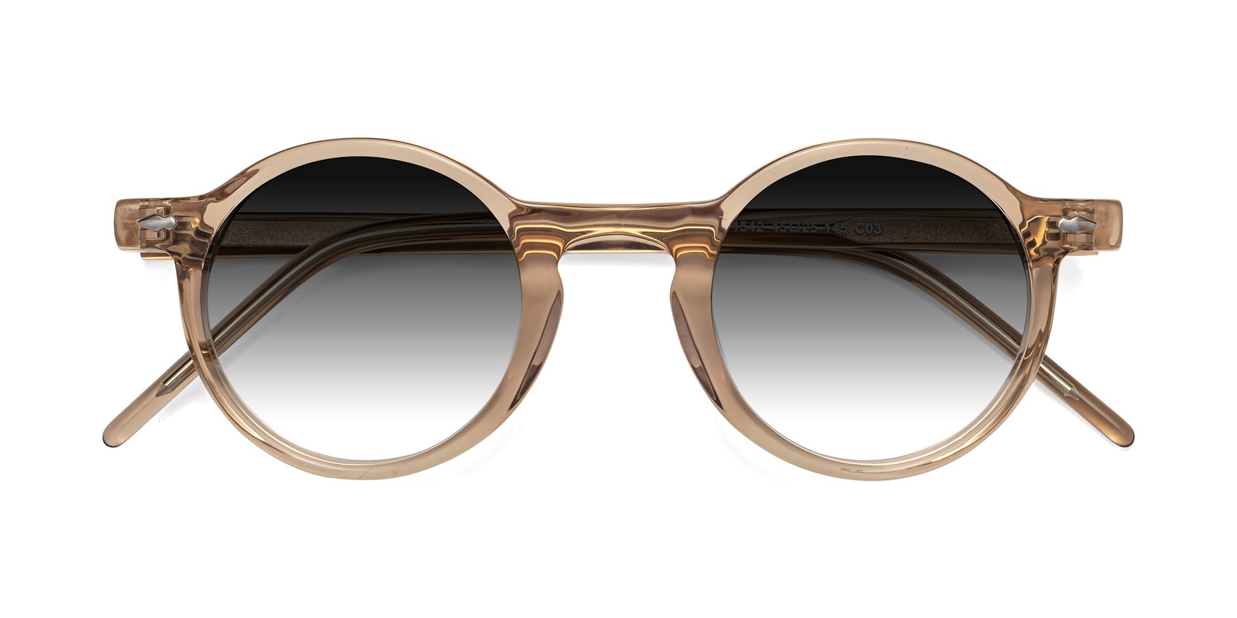 Folded Front of 1542 in Caramel with Gray Gradient Lenses
