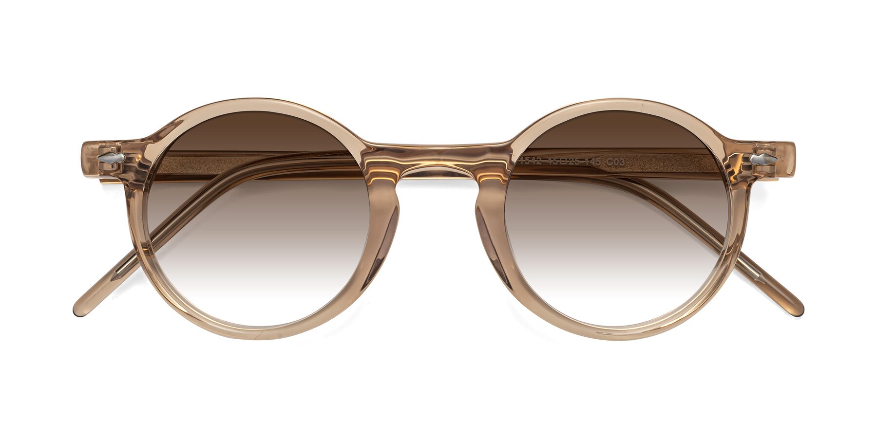 Folded Front of 1542 in Caramel with Brown Gradient Lenses