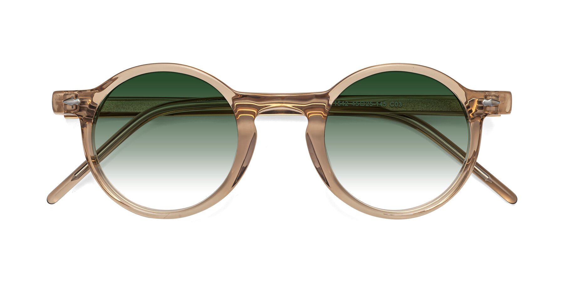 Folded Front of 1542 in Caramel with Green Gradient Lenses