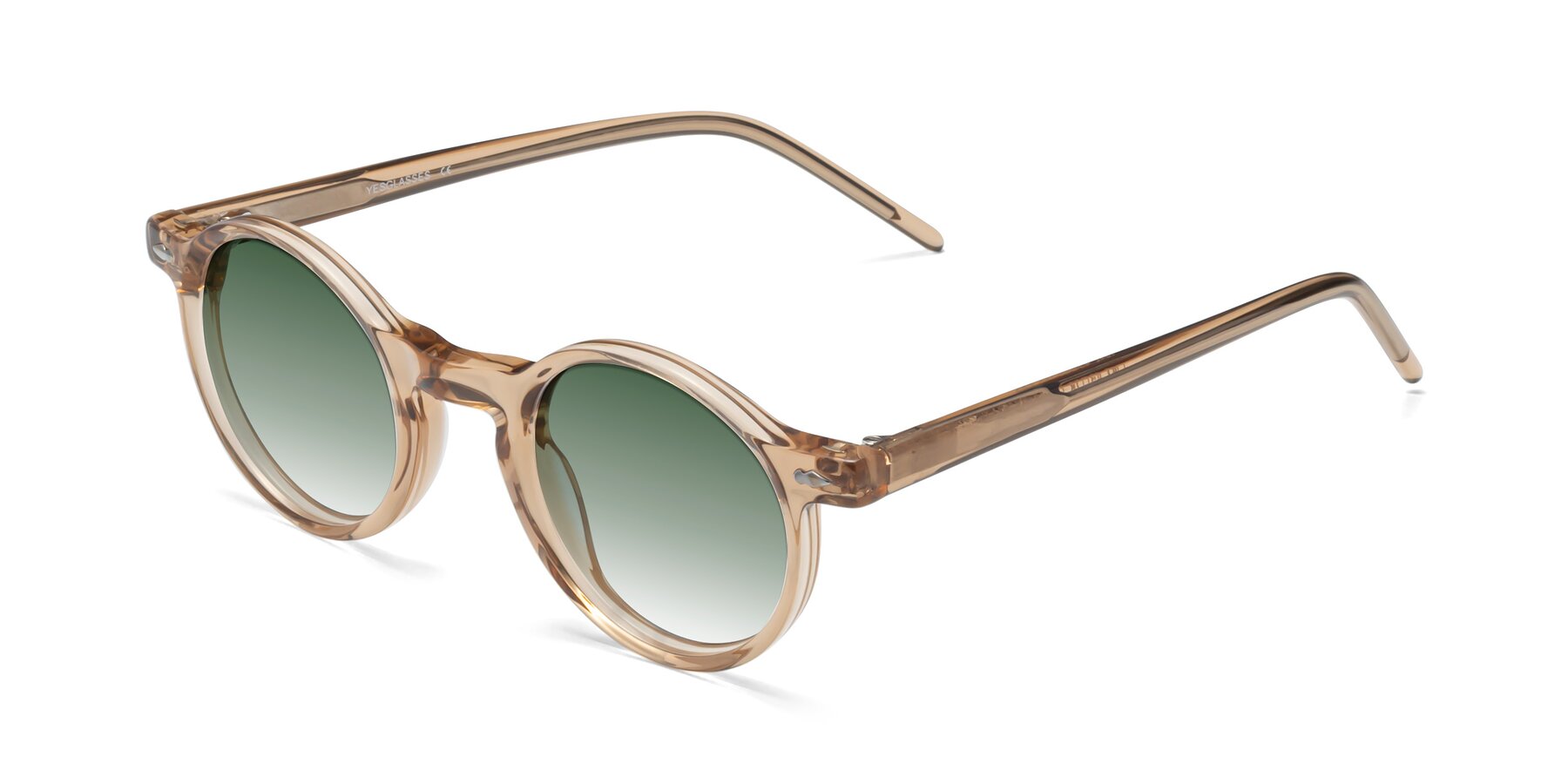 Angle of 1542 in Caramel with Green Gradient Lenses