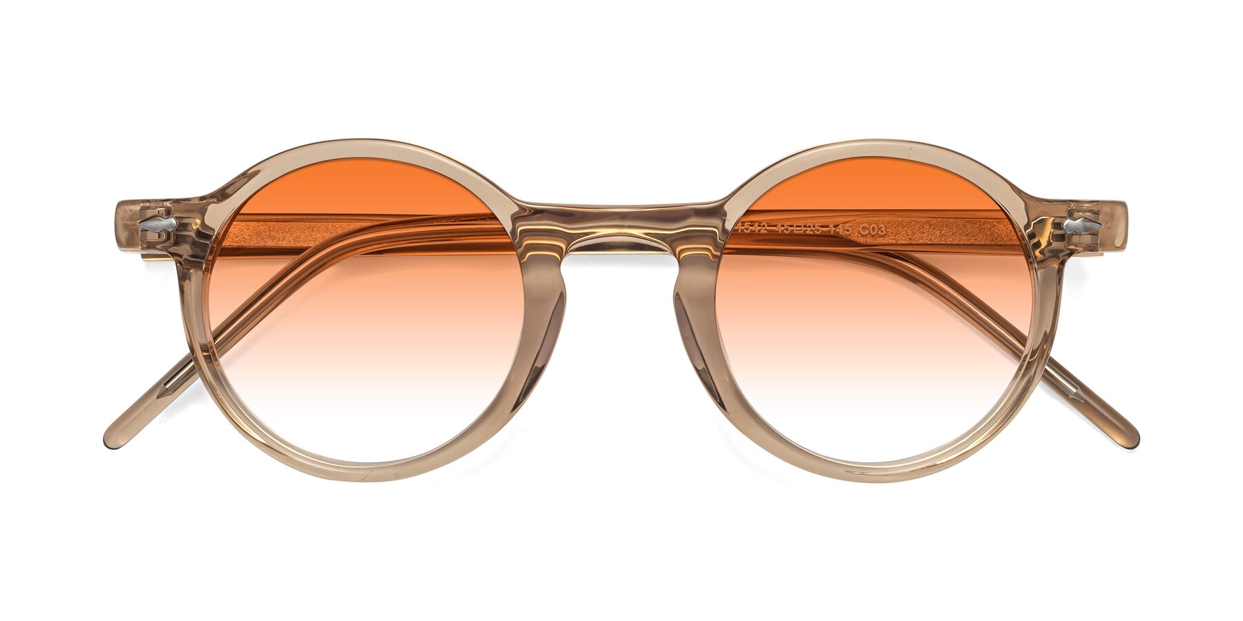 Folded Front of 1542 in Caramel with Orange Gradient Lenses