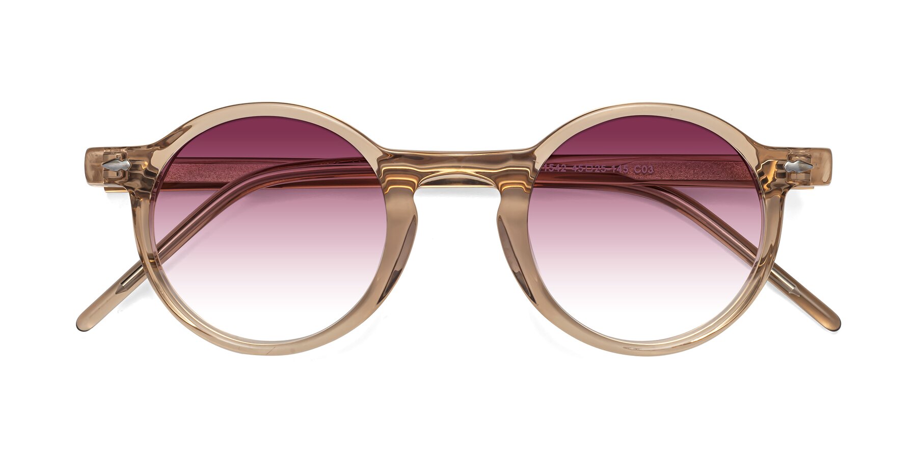 Folded Front of Marga in Caramel with Wine Gradient Lenses