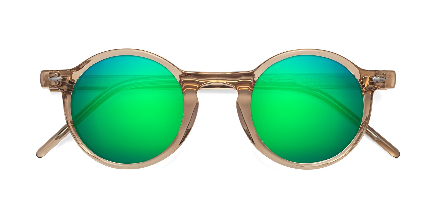 Folded Front of 1542 in Caramel with Green Mirrored Lenses