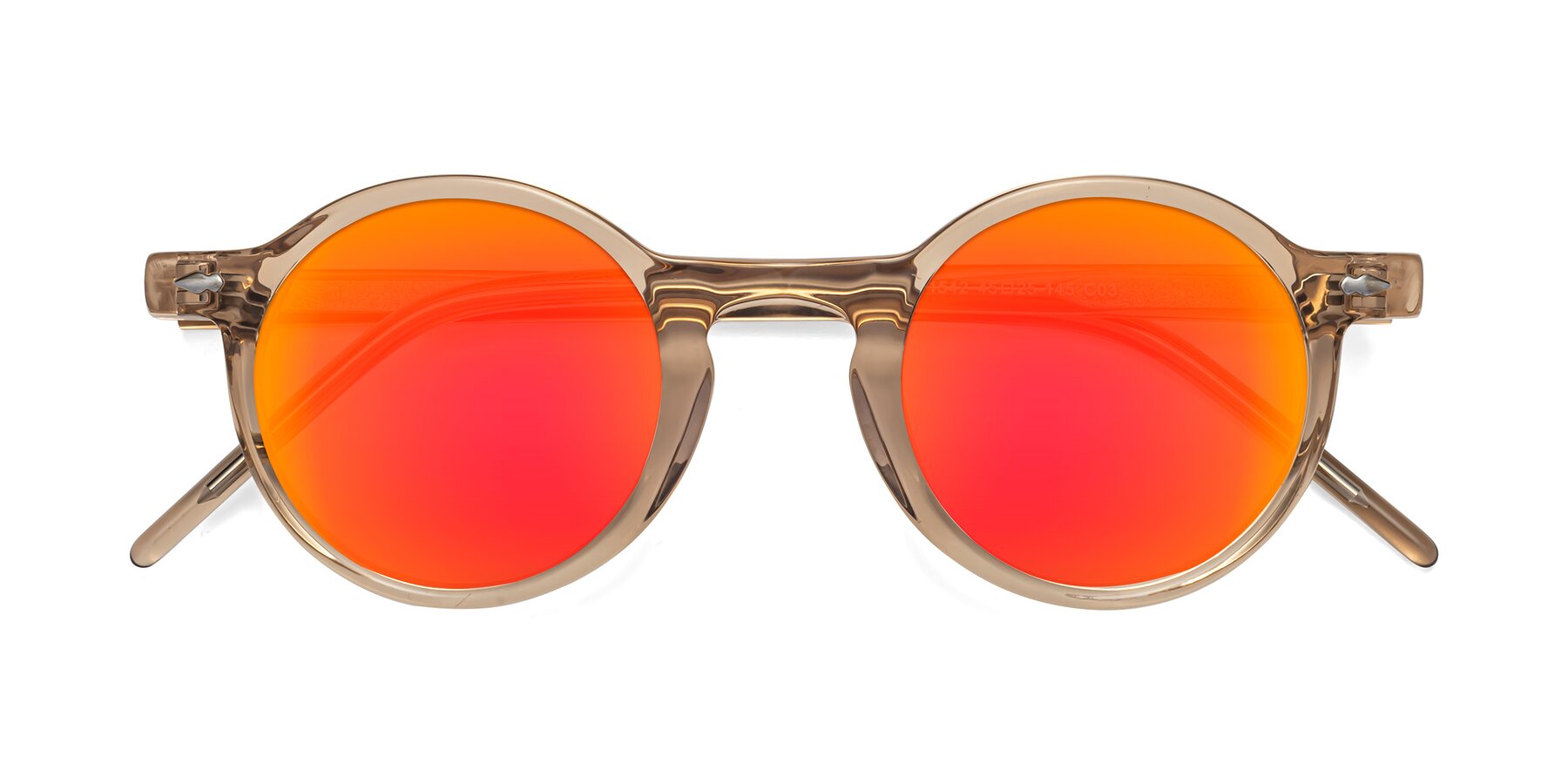 Folded Front of 1542 in Caramel with Red Gold Mirrored Lenses