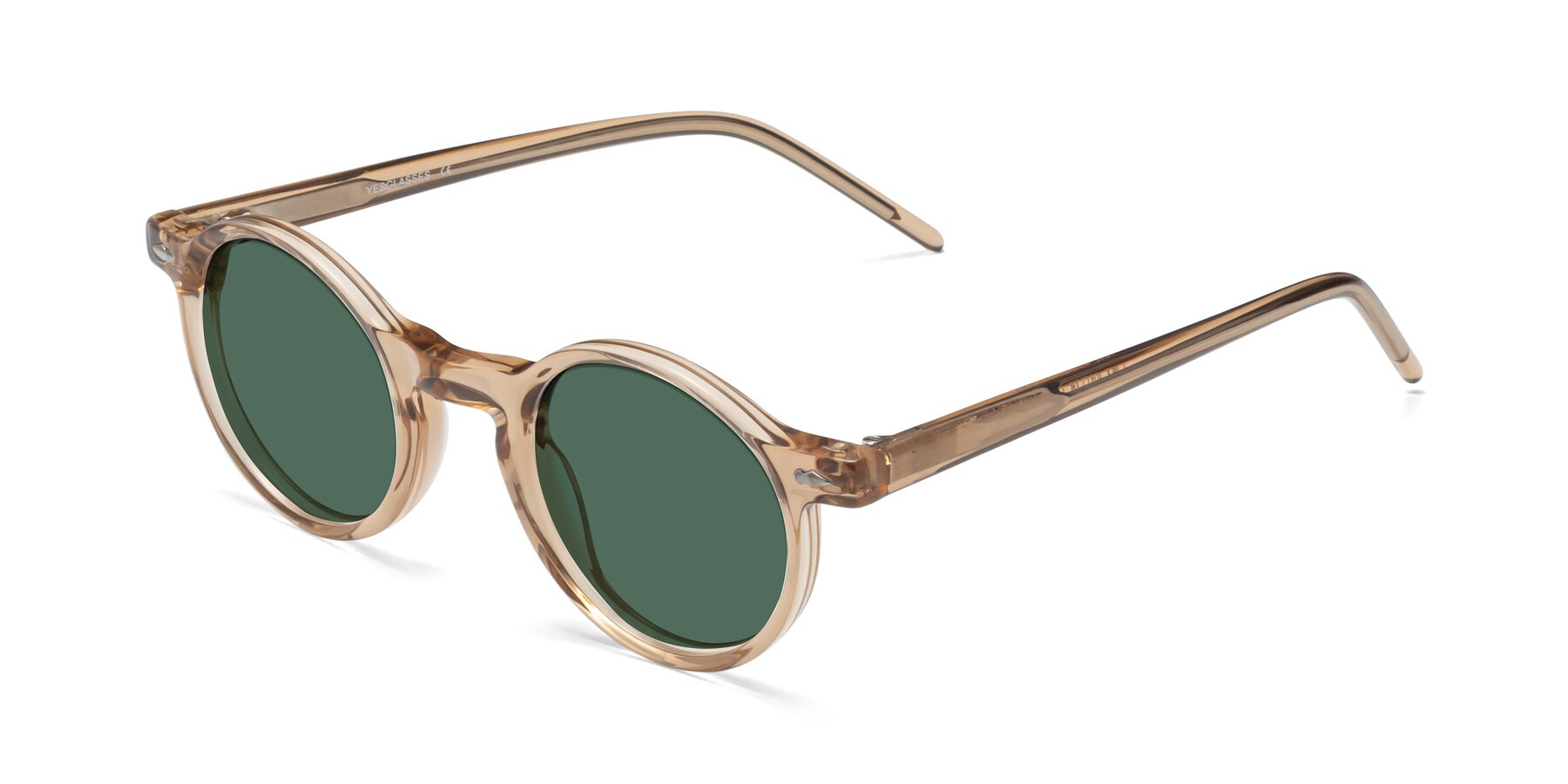 Angle of 1542 in Caramel with Green Polarized Lenses