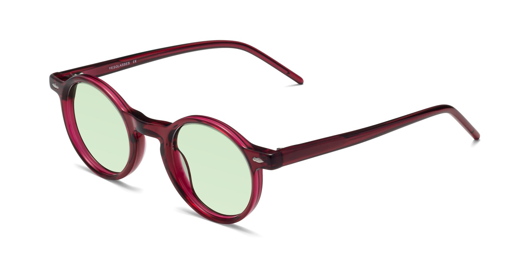 Angle of 1542 in Plum with Light Green Tinted Lenses