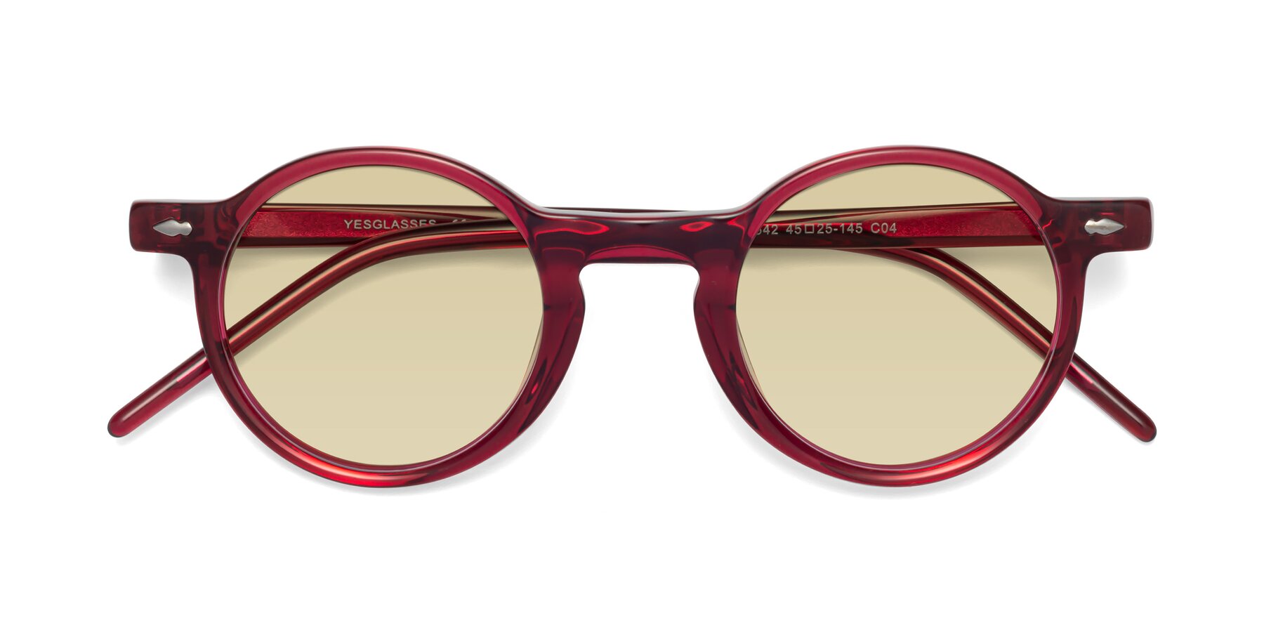 Folded Front of 1542 in Plum with Light Champagne Tinted Lenses