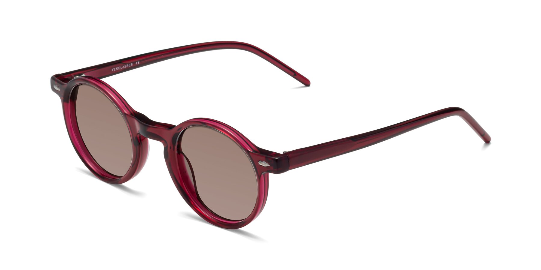 Angle of 1542 in Plum with Medium Brown Tinted Lenses
