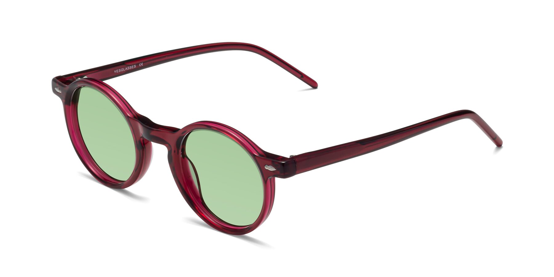 Angle of 1542 in Plum with Medium Green Tinted Lenses