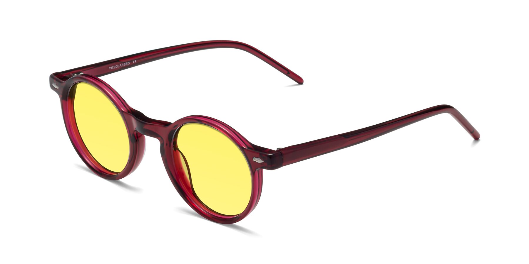 Angle of 1542 in Plum with Medium Yellow Tinted Lenses