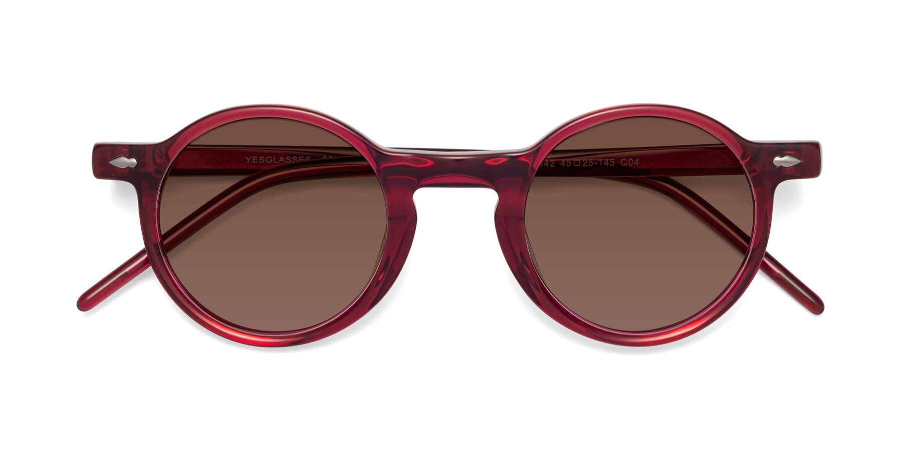 Folded Front of Marga in Plum with Brown Tinted Lenses