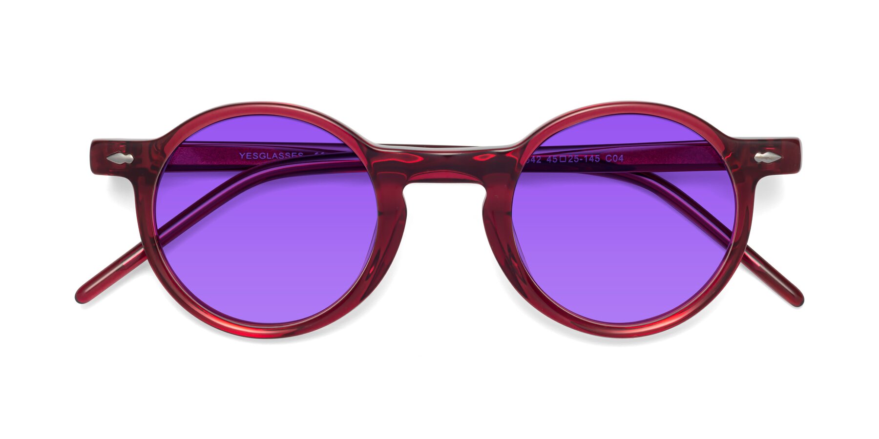 Folded Front of 1542 in Plum with Purple Tinted Lenses