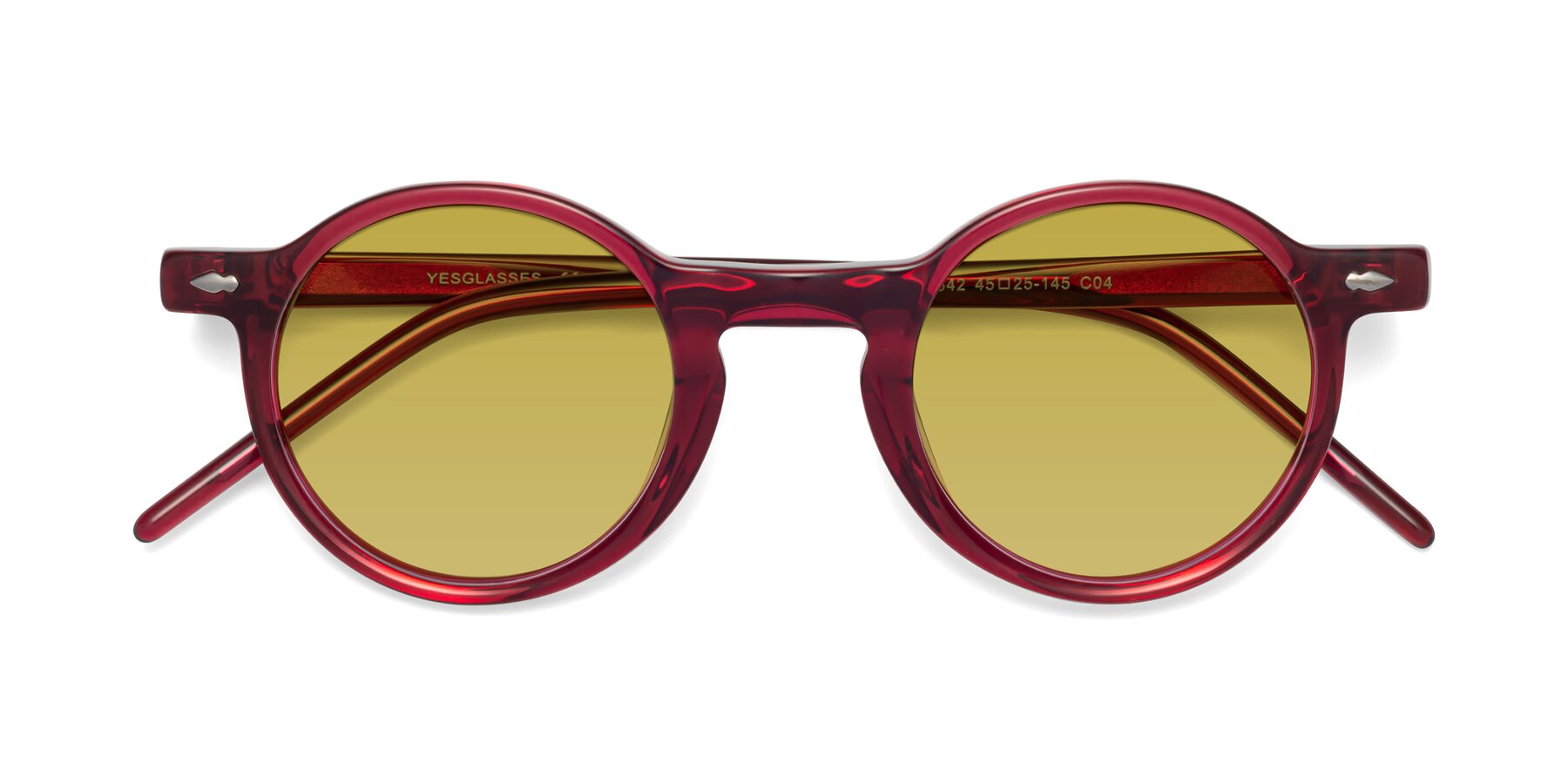 Folded Front of 1542 in Plum with Champagne Tinted Lenses