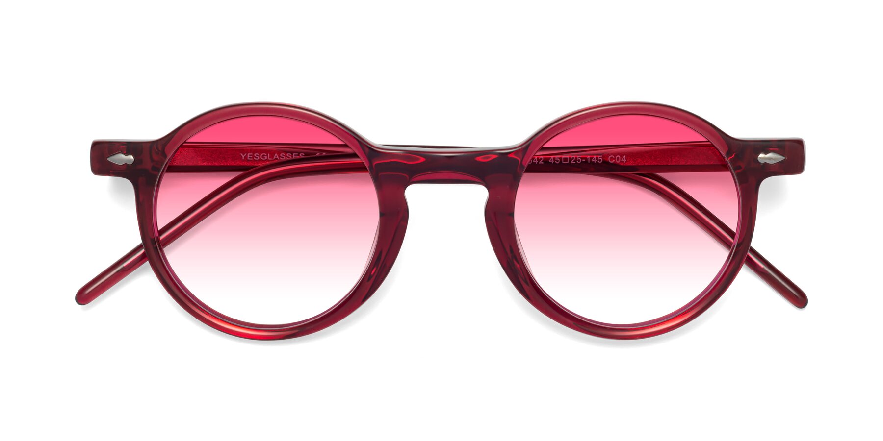 Folded Front of 1542 in Plum with Pink Gradient Lenses