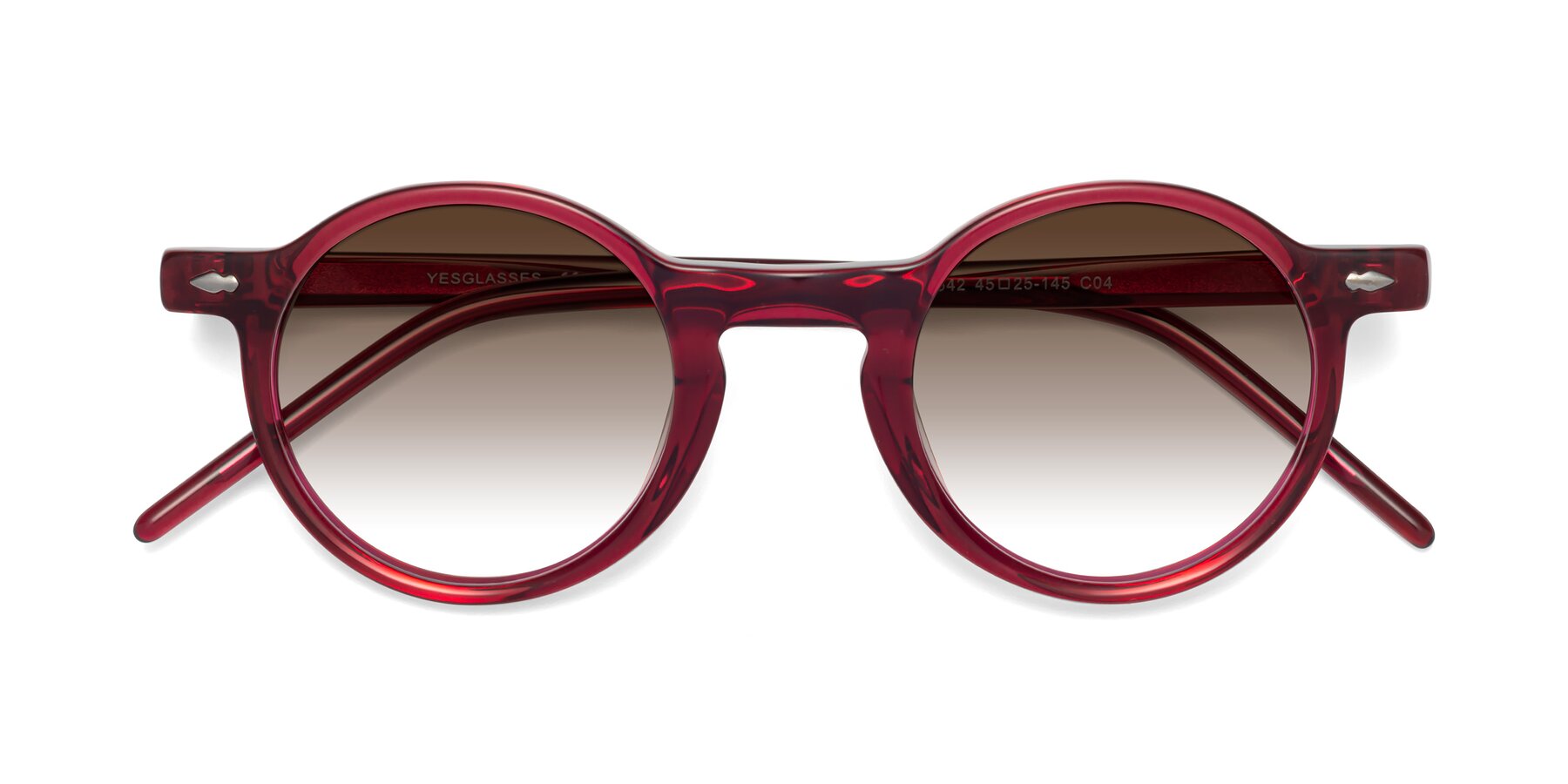 Folded Front of 1542 in Plum with Brown Gradient Lenses