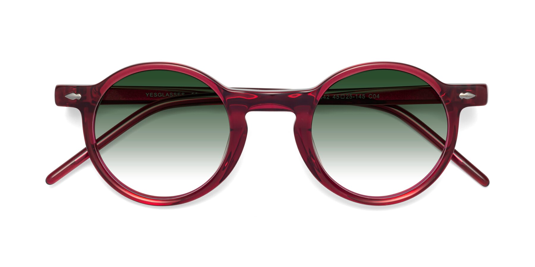 Folded Front of 1542 in Plum with Green Gradient Lenses