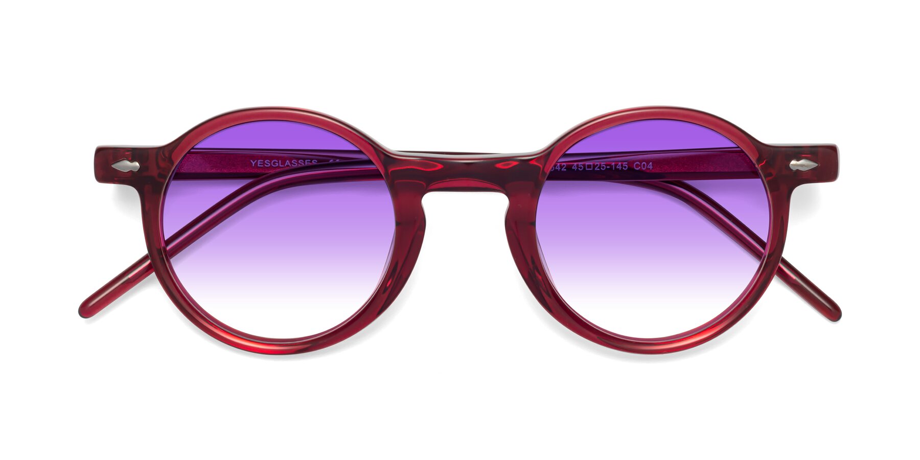 Folded Front of 1542 in Plum with Purple Gradient Lenses