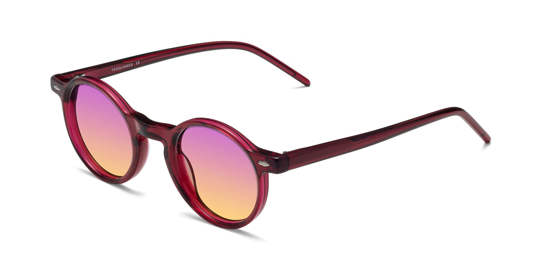 Angle of 1542 in Plum with Purple / Yellow Gradient Lenses