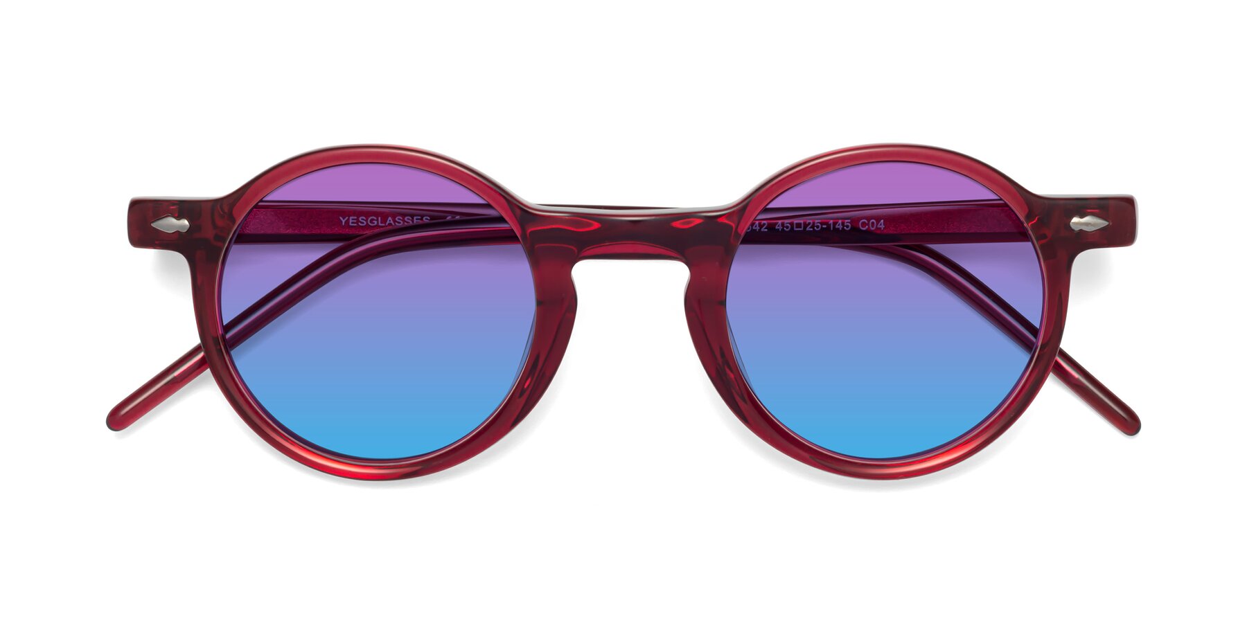 Folded Front of 1542 in Plum with Purple / Blue Gradient Lenses