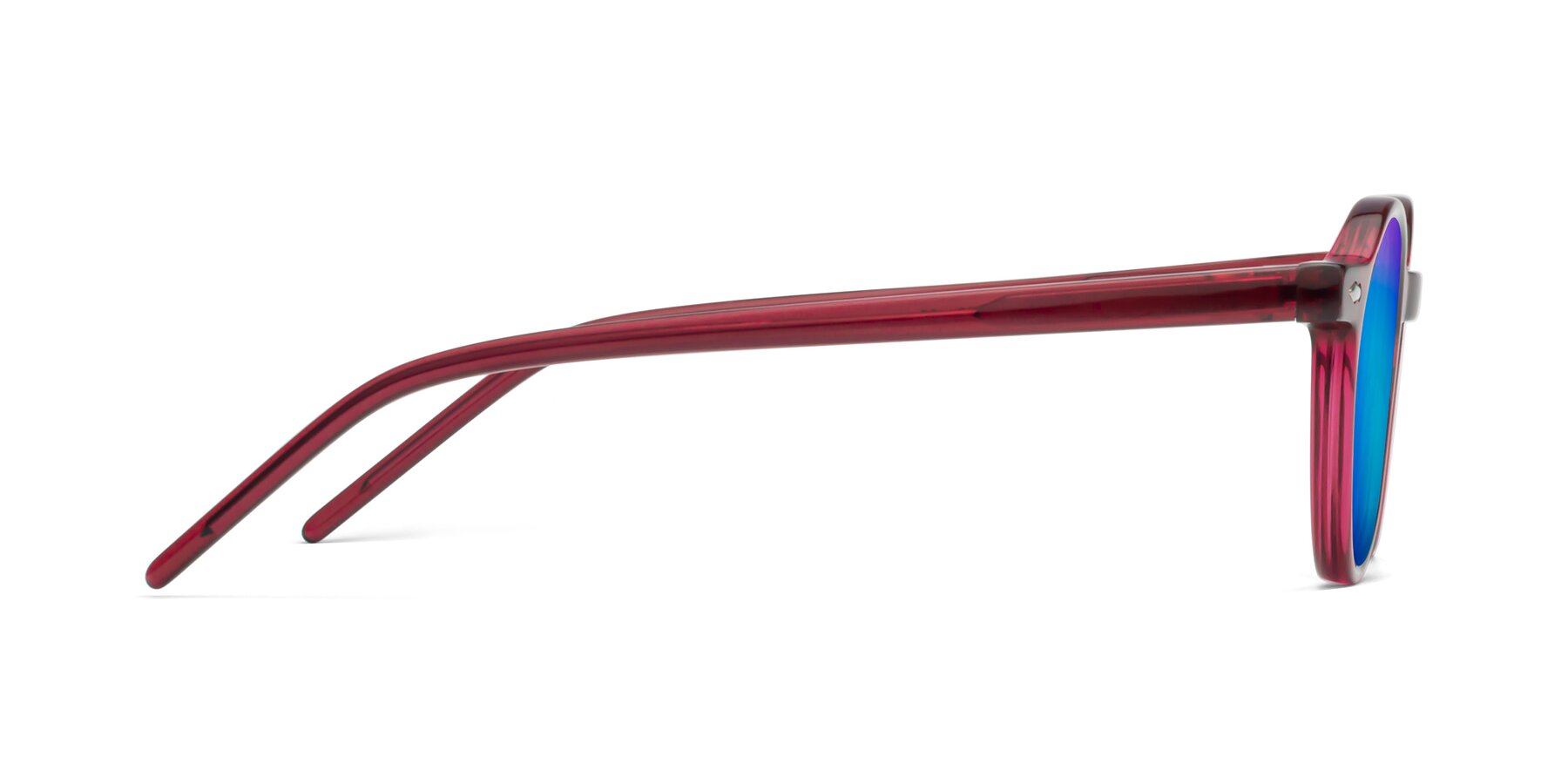 Side of 1542 in Plum with Blue Mirrored Lenses
