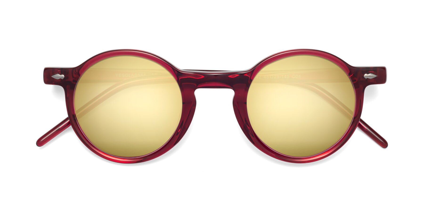 Folded Front of 1542 in Plum with Gold Mirrored Lenses