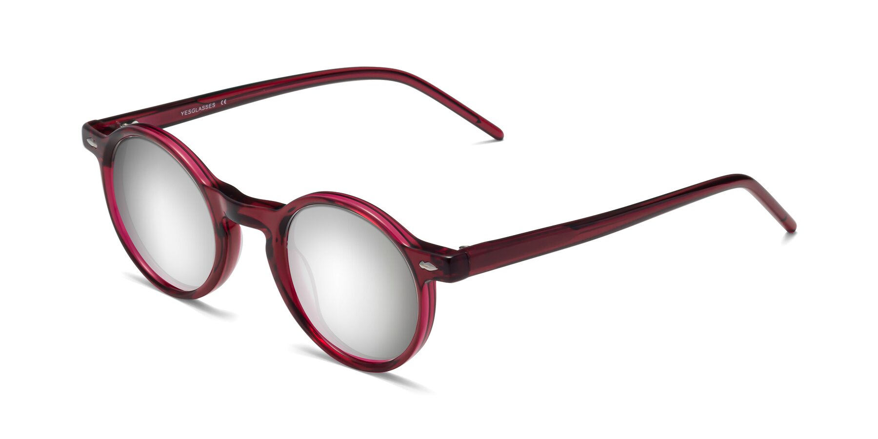Angle of 1542 in Plum with Silver Mirrored Lenses