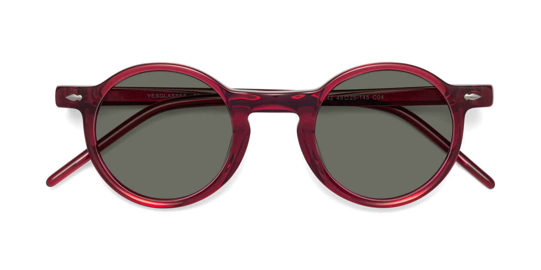 Folded Front of 1542 in Plum with Gray Polarized Lenses