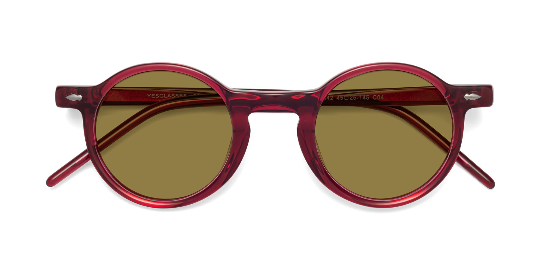 Folded Front of 1542 in Plum with Brown Polarized Lenses