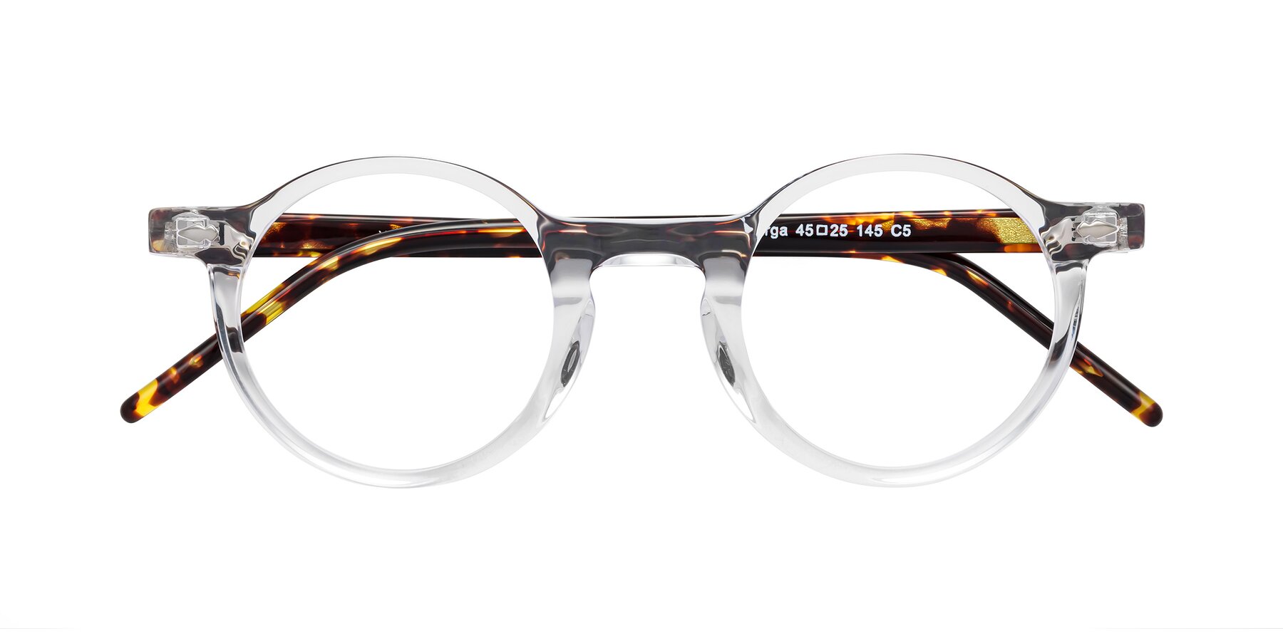 Folded Front of Marga in Clear-Tortoise with Clear Reading Eyeglass Lenses