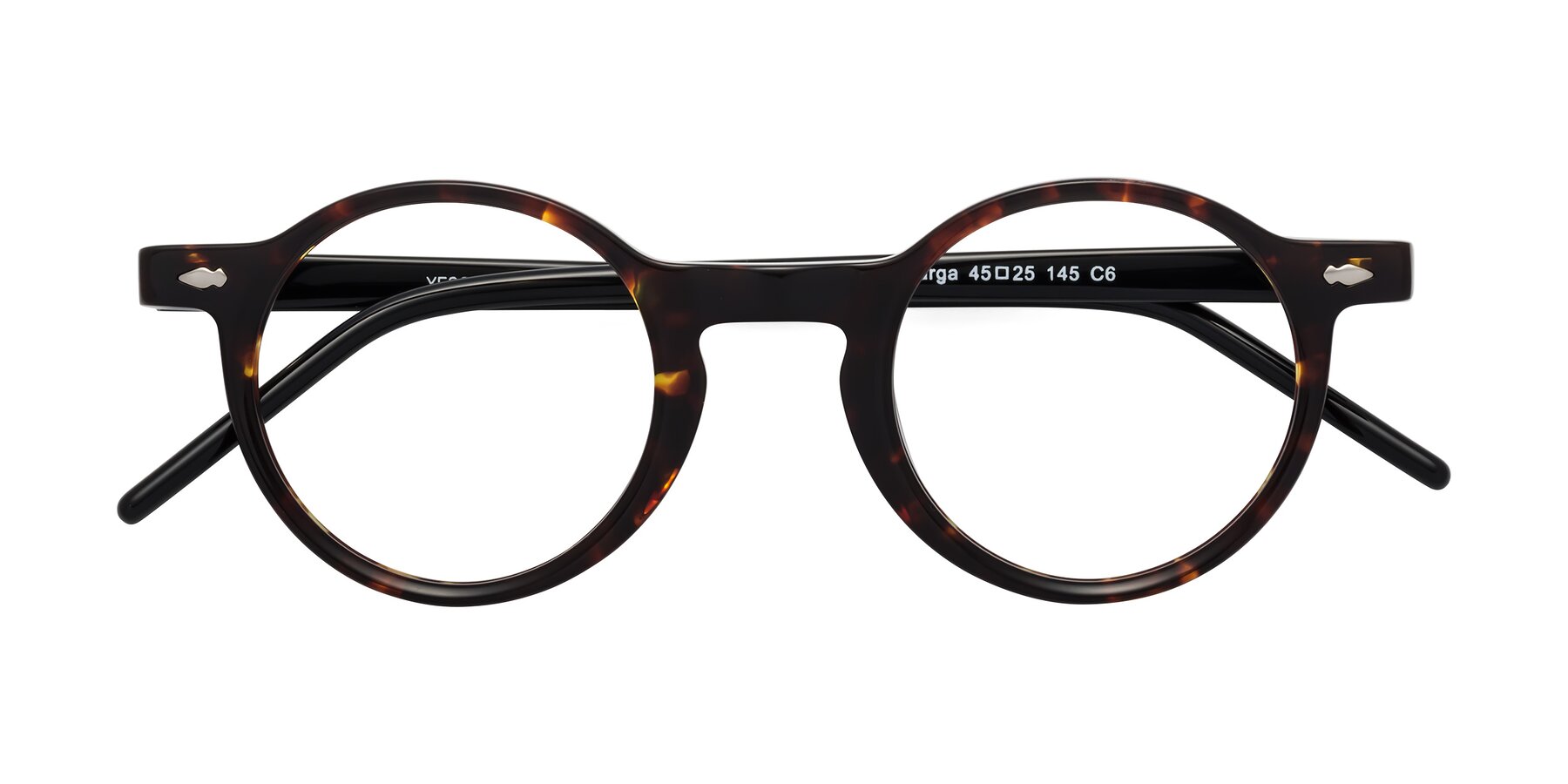 Folded Front of Marga in Tortoise-Black with Clear Eyeglass Lenses