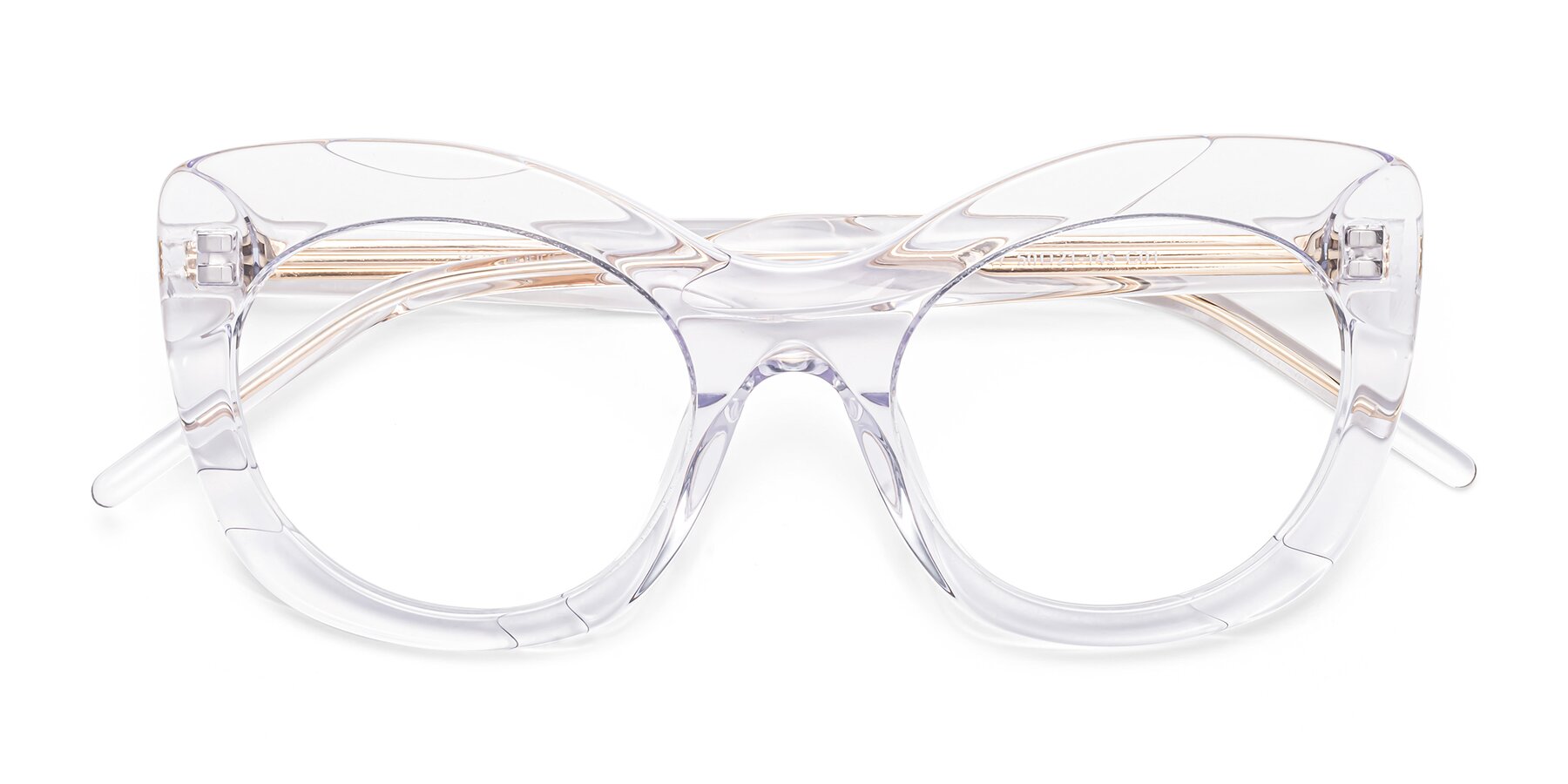 Folded Front of 1547 in Clear with Clear Reading Eyeglass Lenses