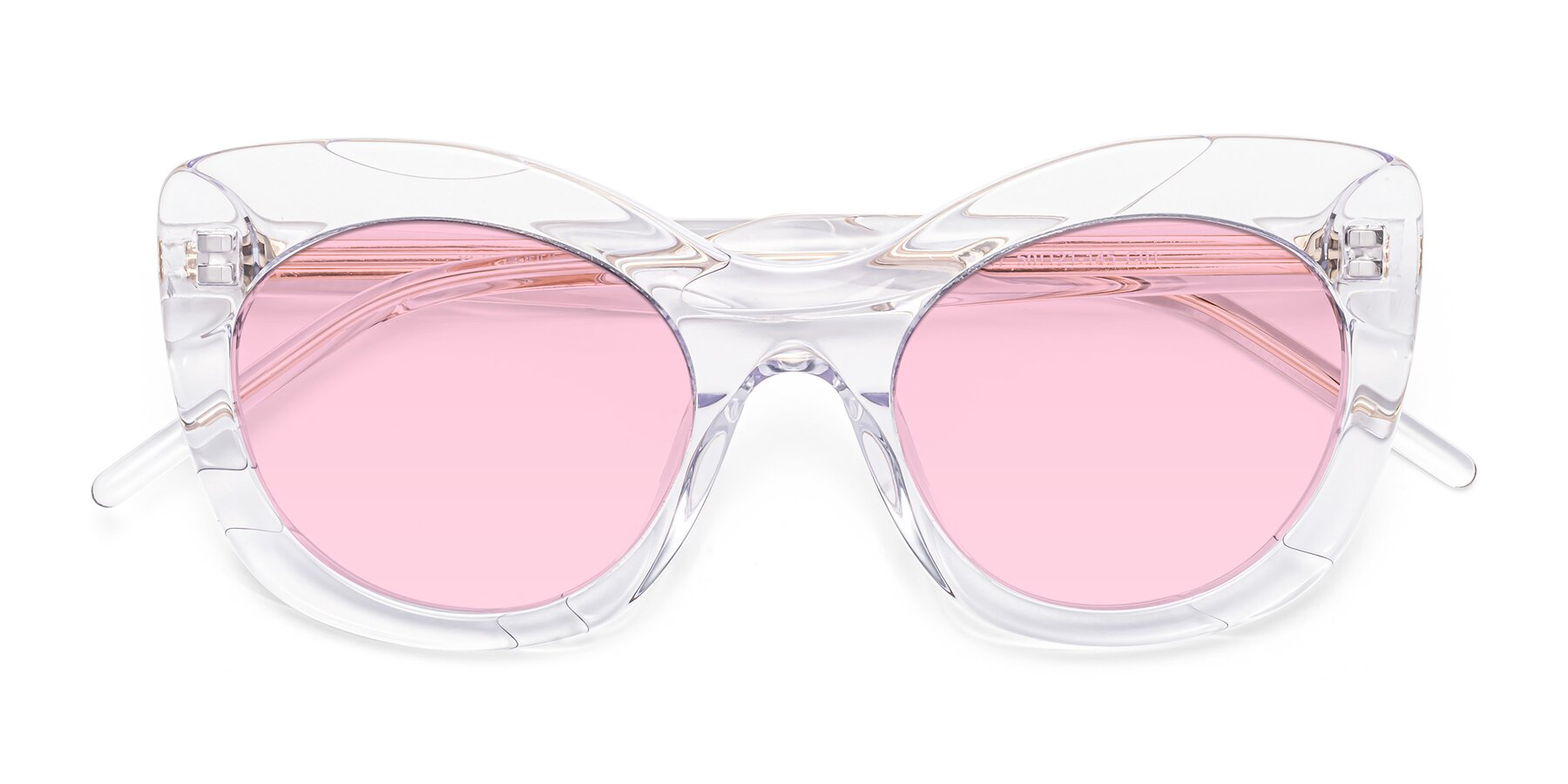 Folded Front of 1547 in Clear with Light Pink Tinted Lenses